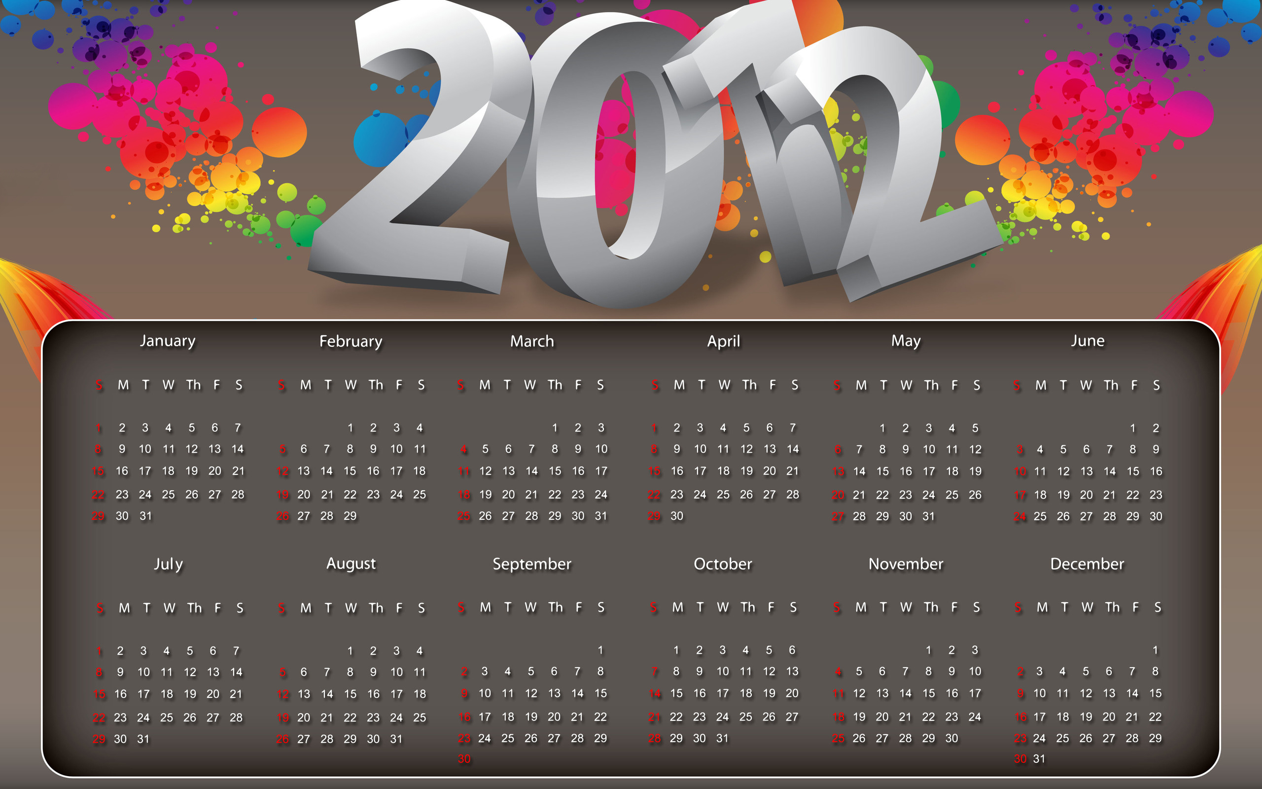 Zastaki.com - Календарь. 2012