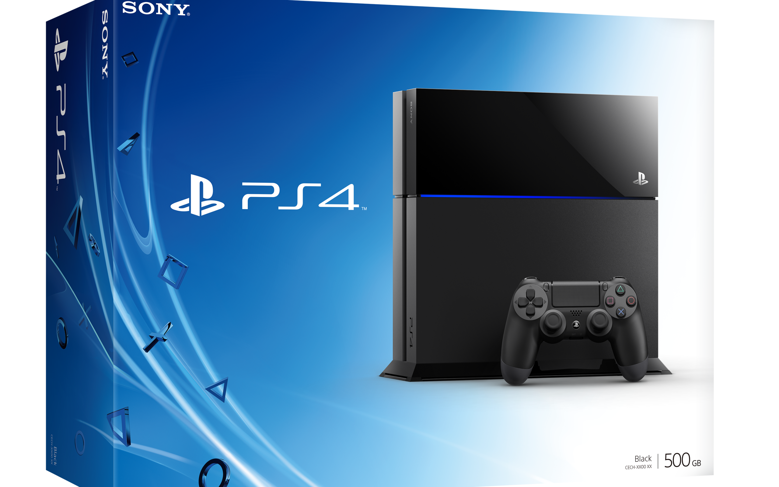 Коробка с консолью PS4