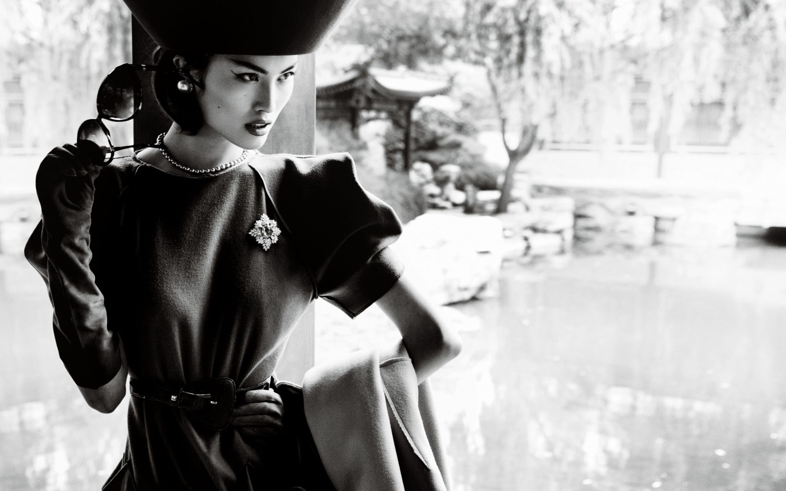 Женщина в шляпе, ретро фото