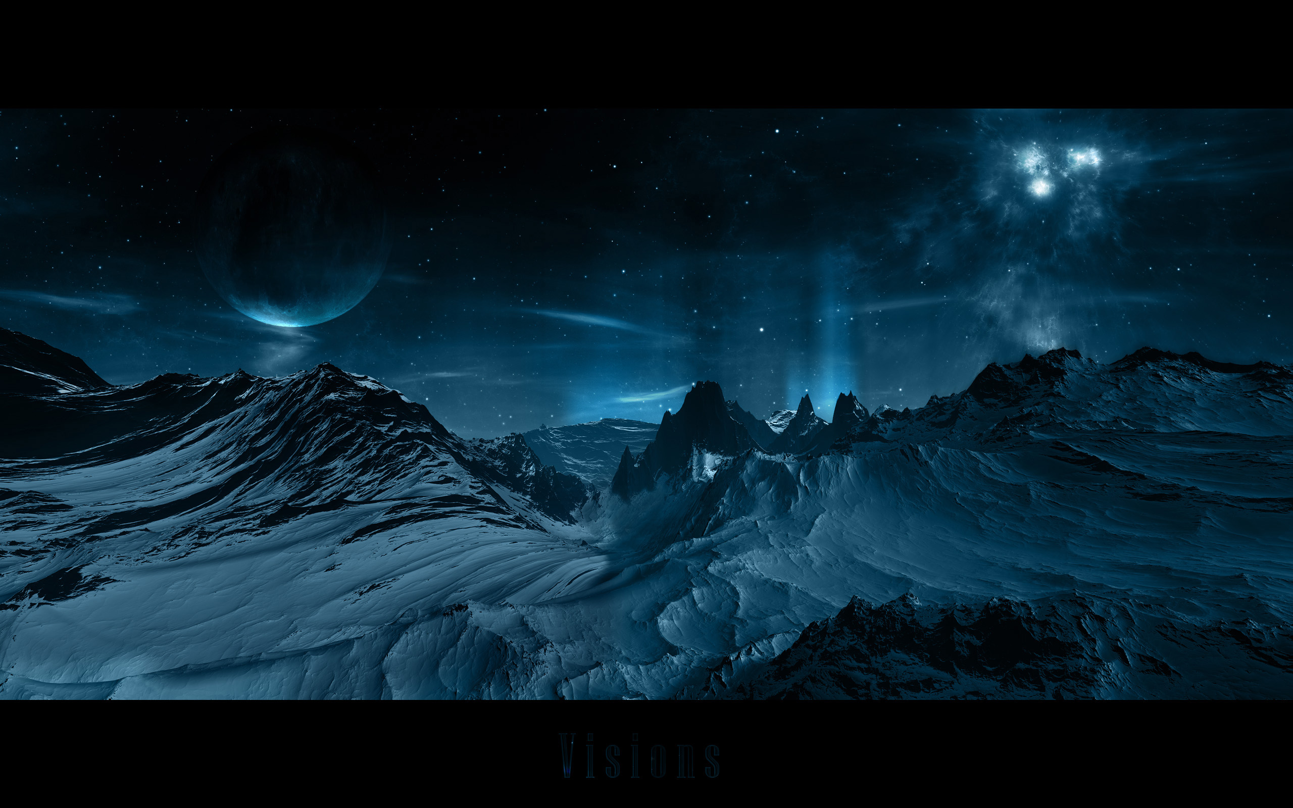 Планета и звездное небо