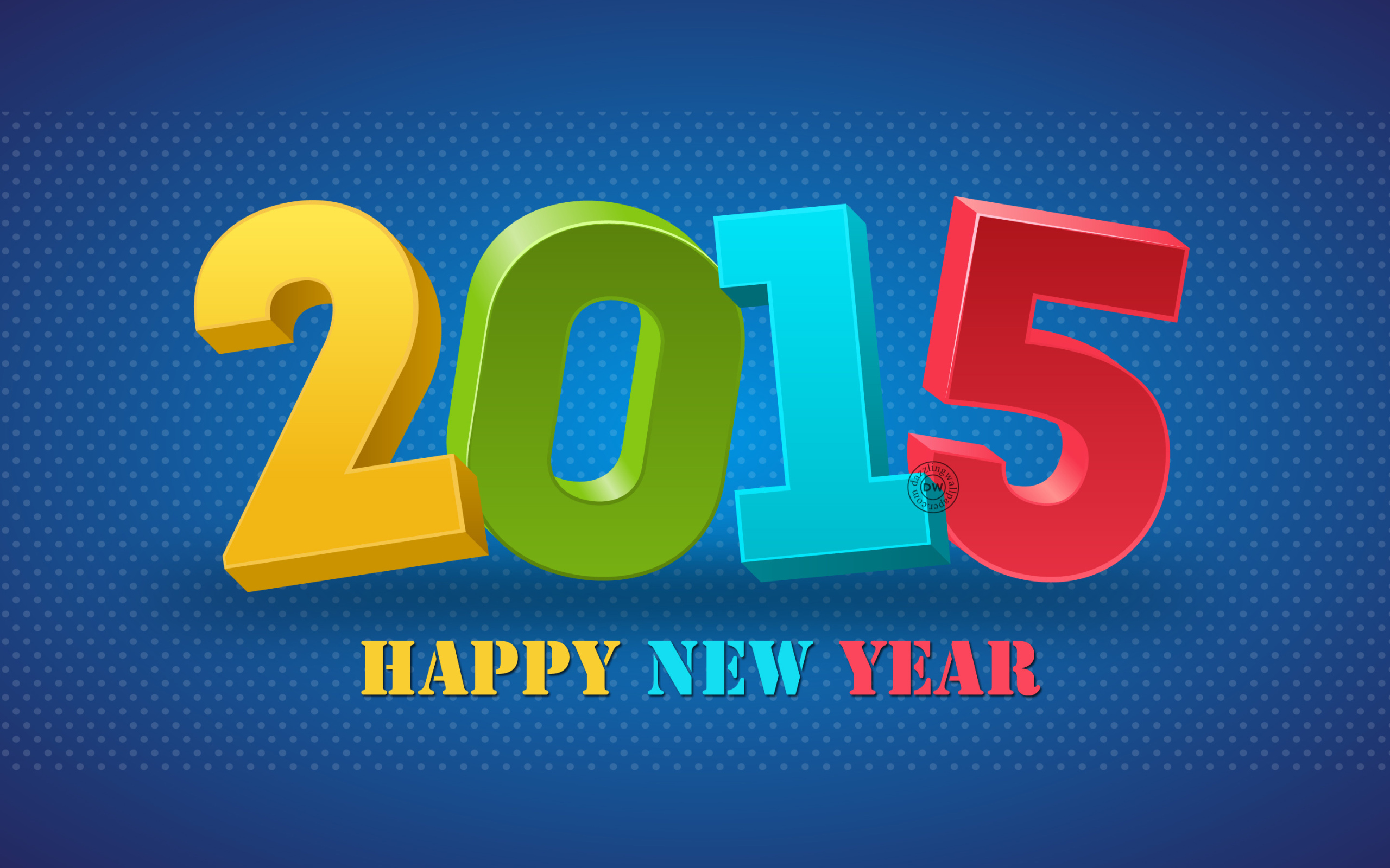 Красочная открытка на Новый Год 2015