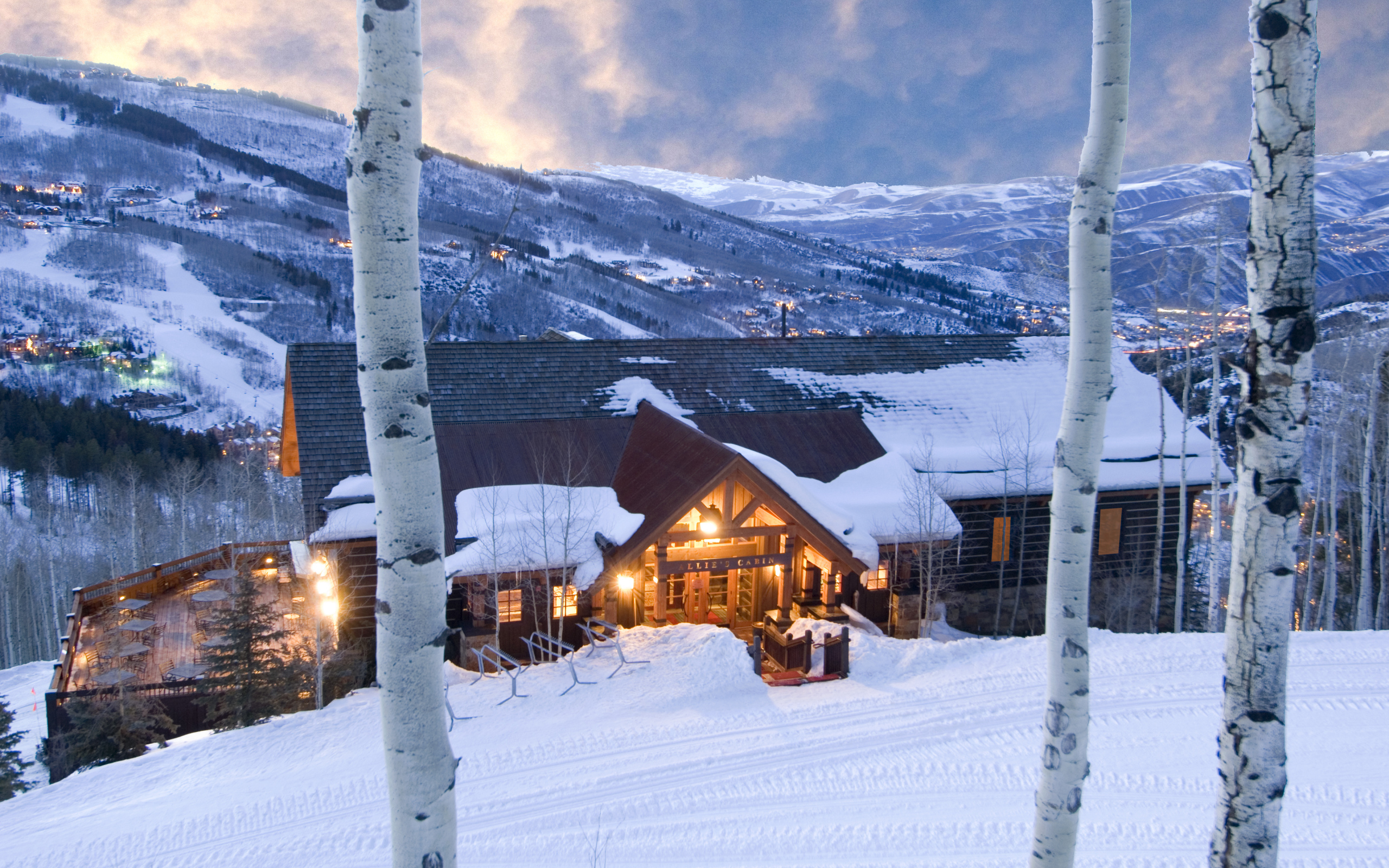 Закат на горнолыжном курорте Лех, Австрия