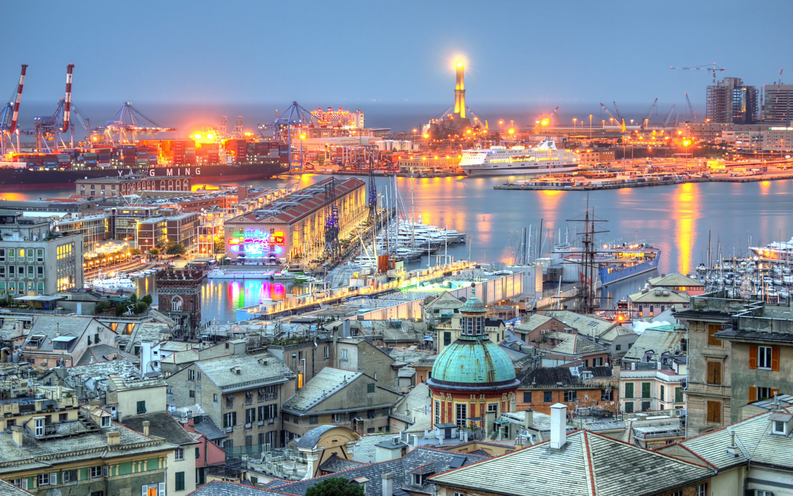 Port lights in Genoa, Italy