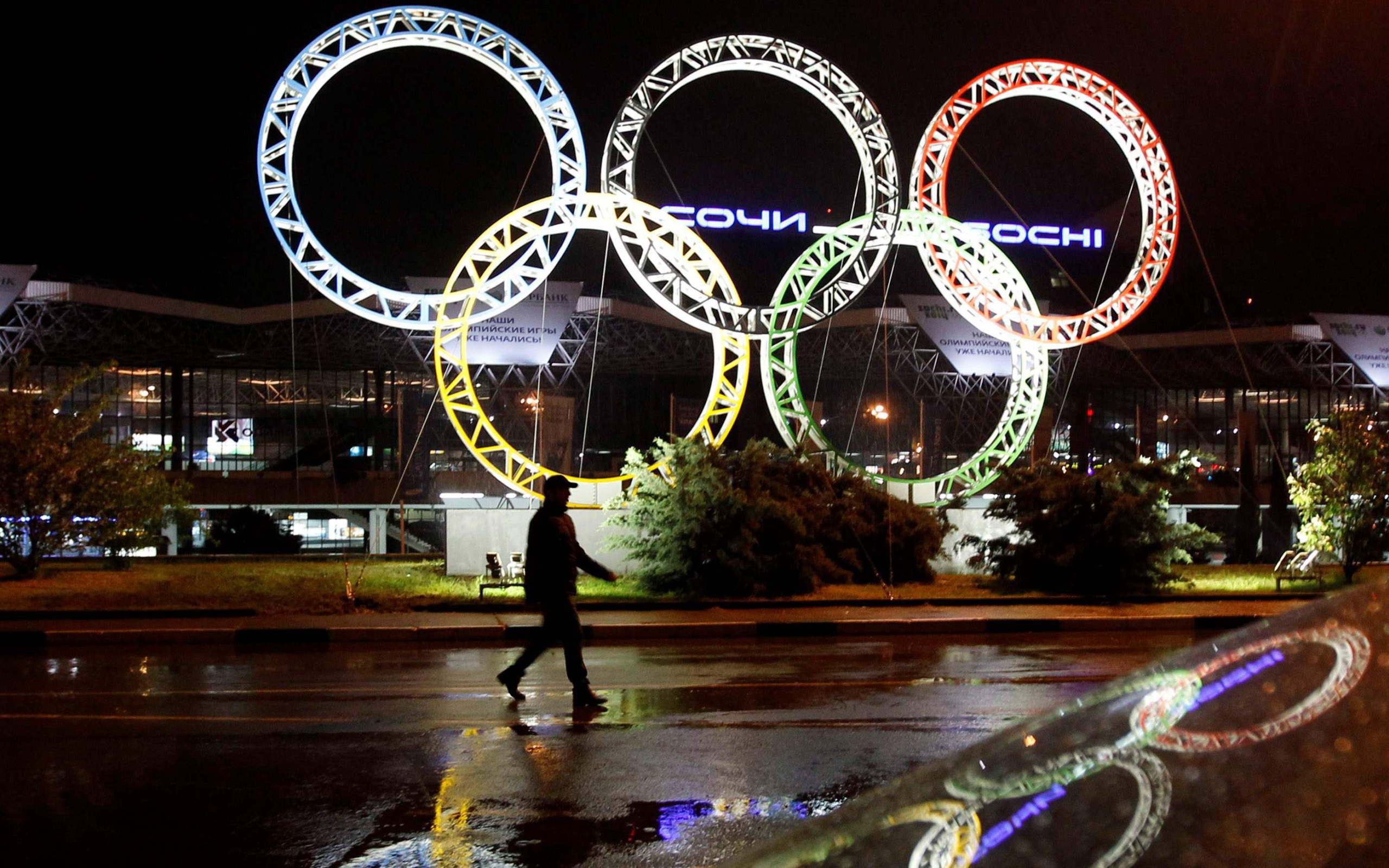 Olympic rings at the Sochi 2014