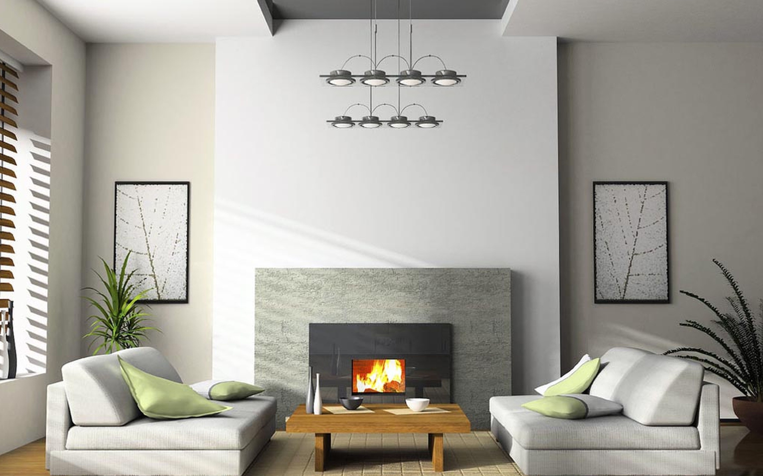 Высокий потолок в гостиной