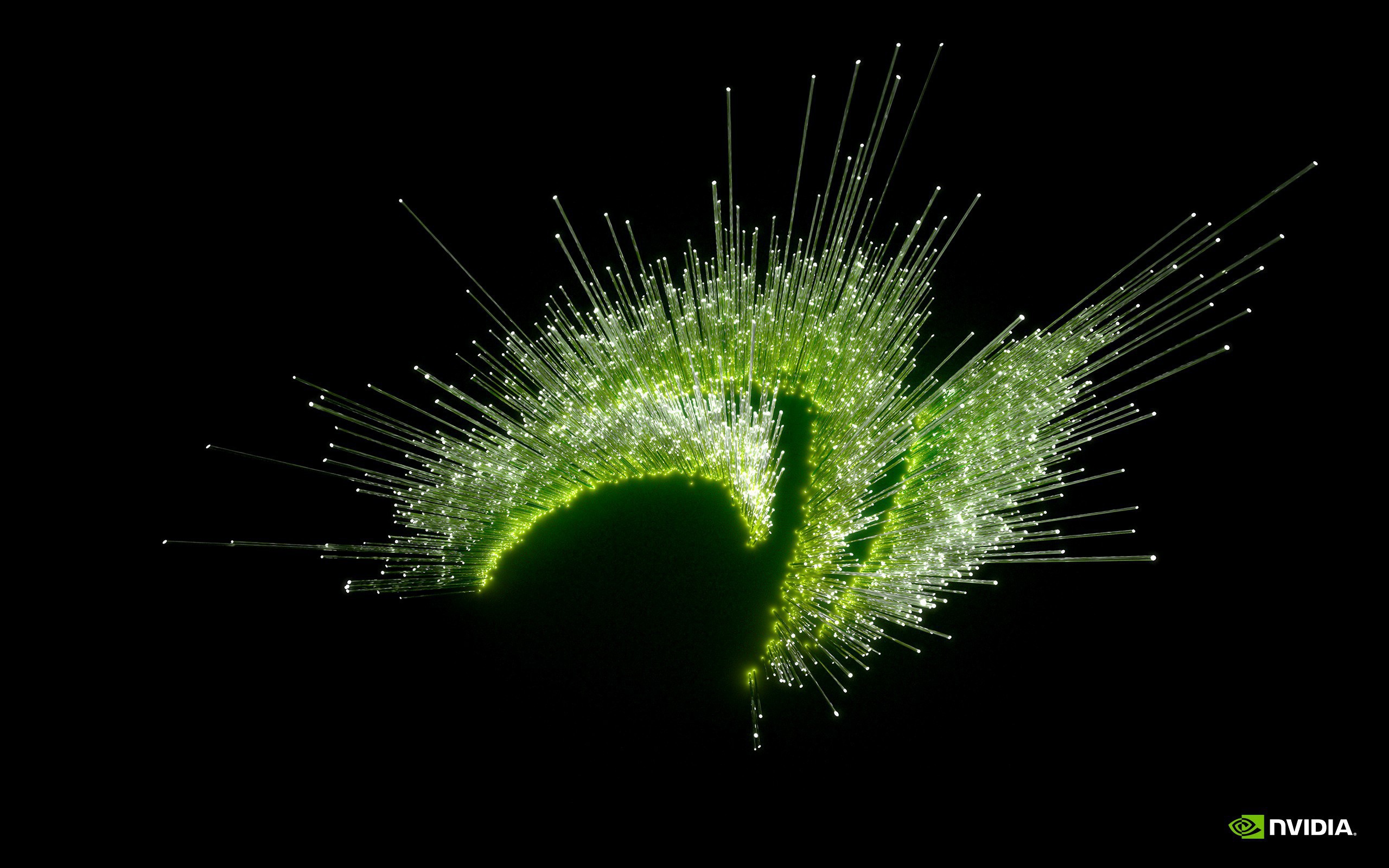 Зеленые огни оптического волокна