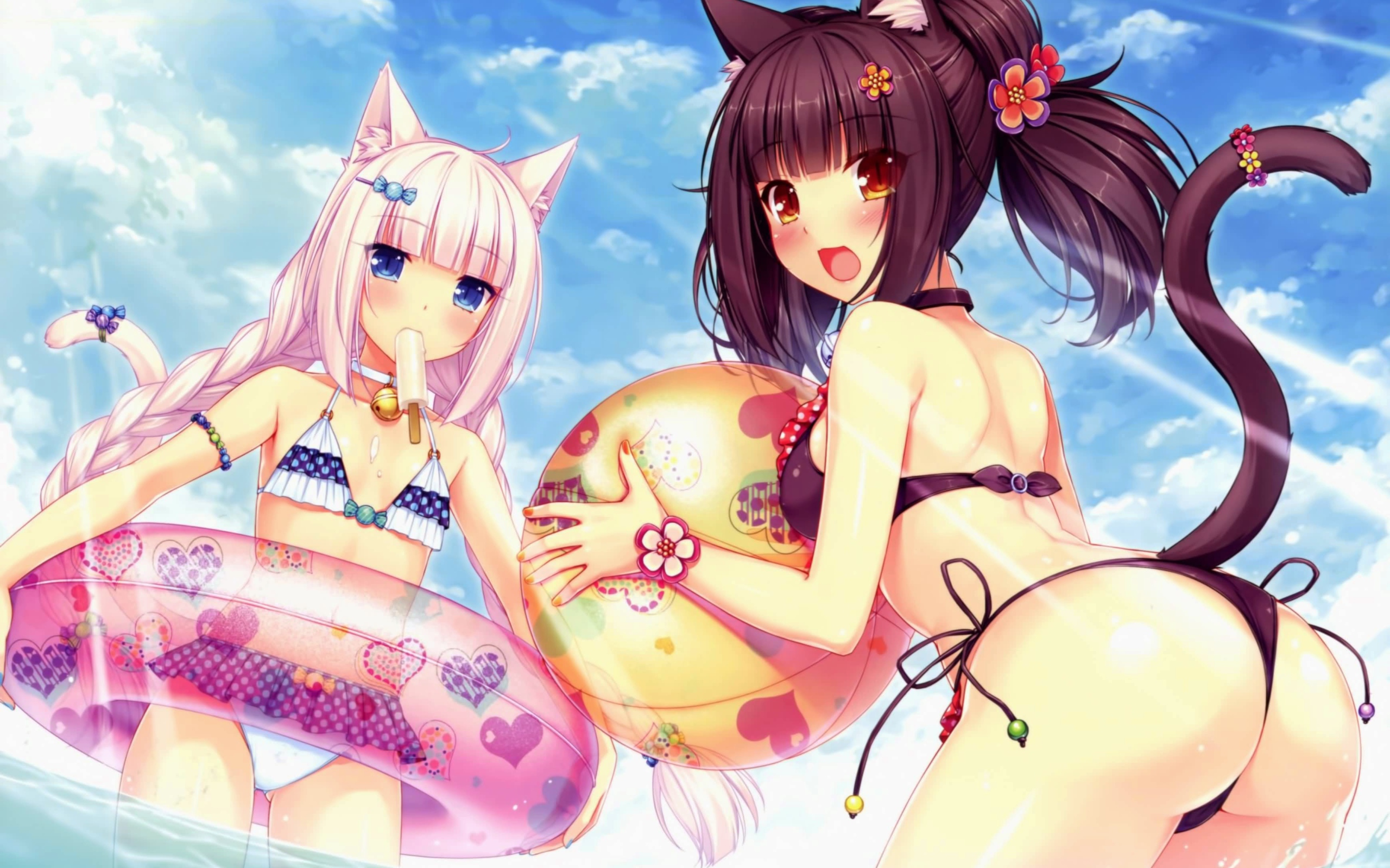 Отдых на пляже, аниме Neko Para