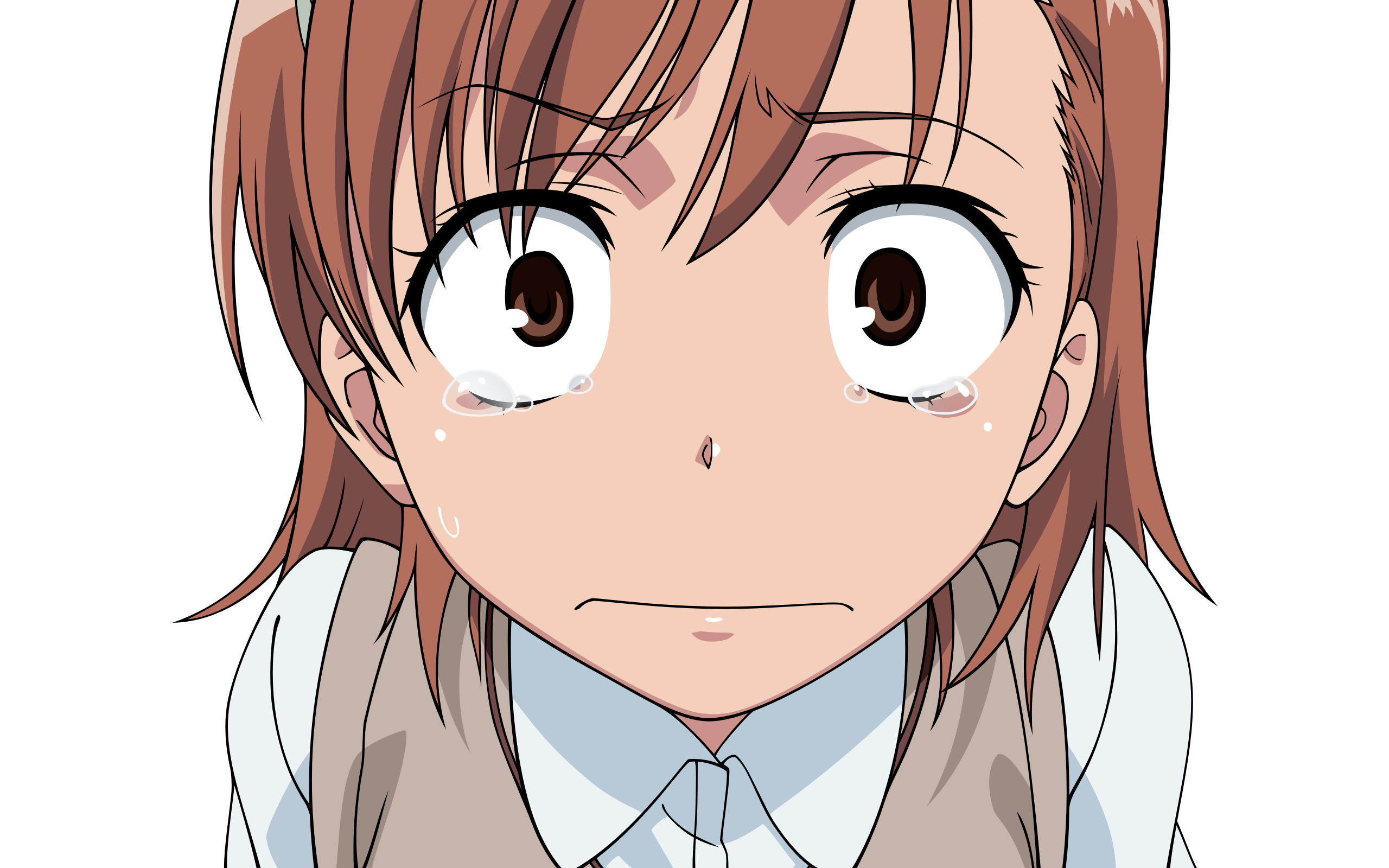 Испуганная девушка из аниме To Aru Kagaku no Railgun