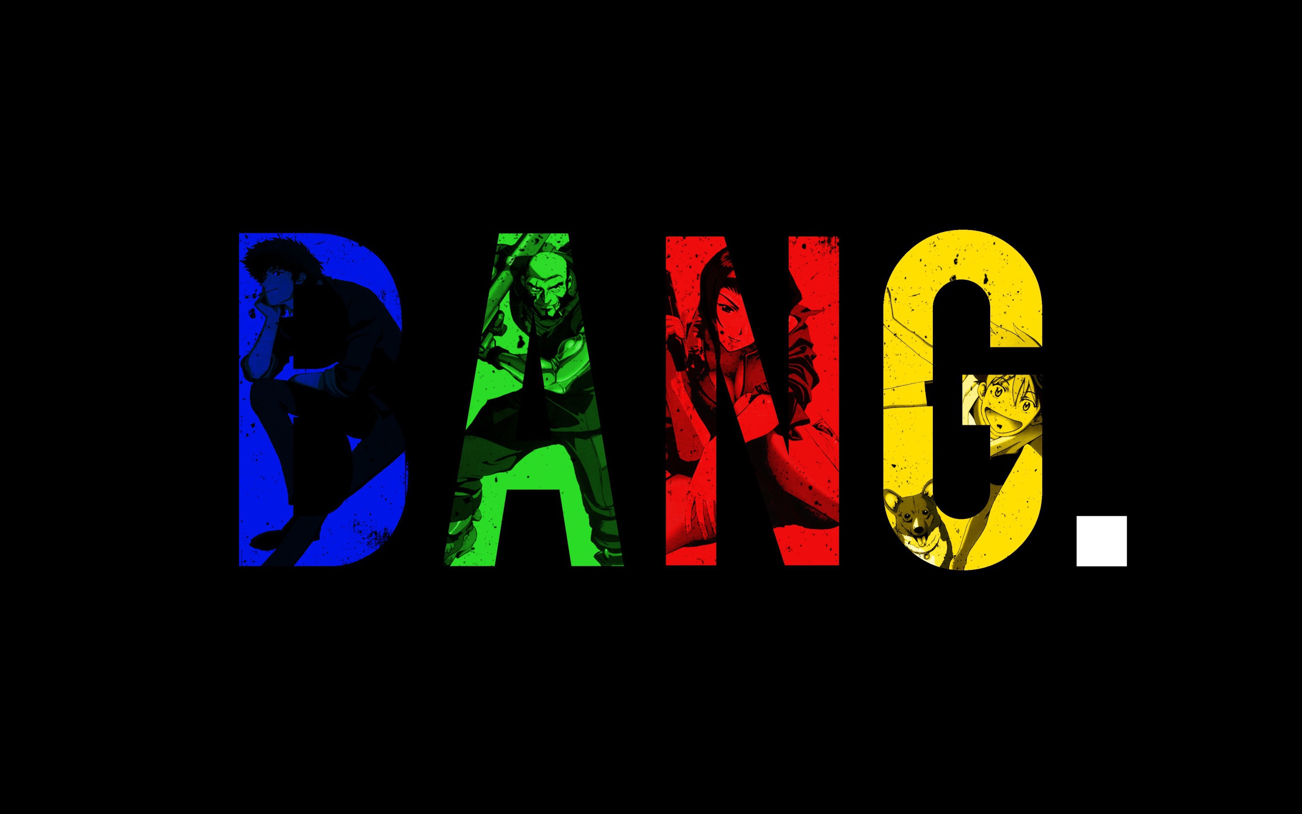 Надпись на черном фоне, аниме Ковбой Бибоп