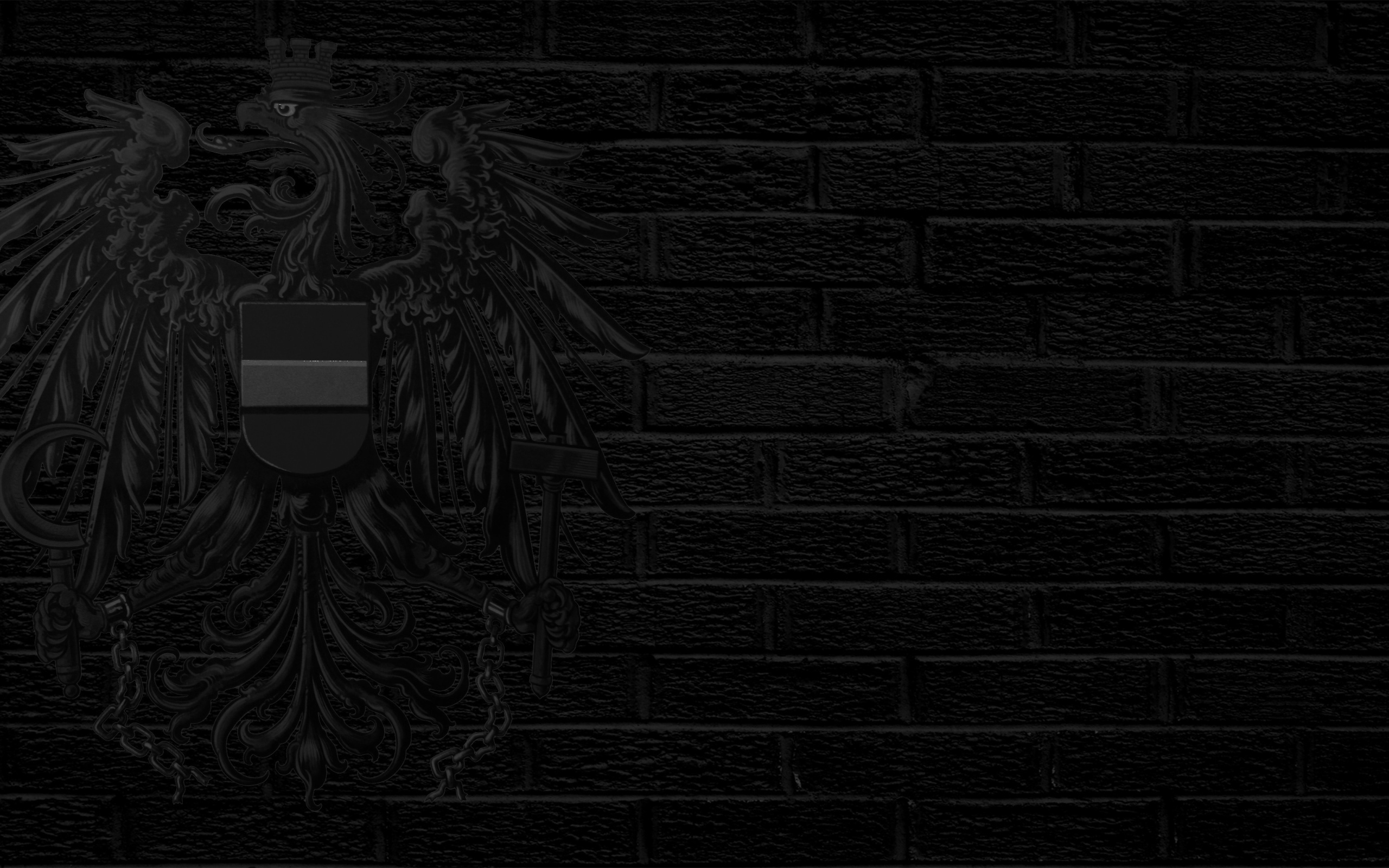 Черный герб Австрии на черном фоне