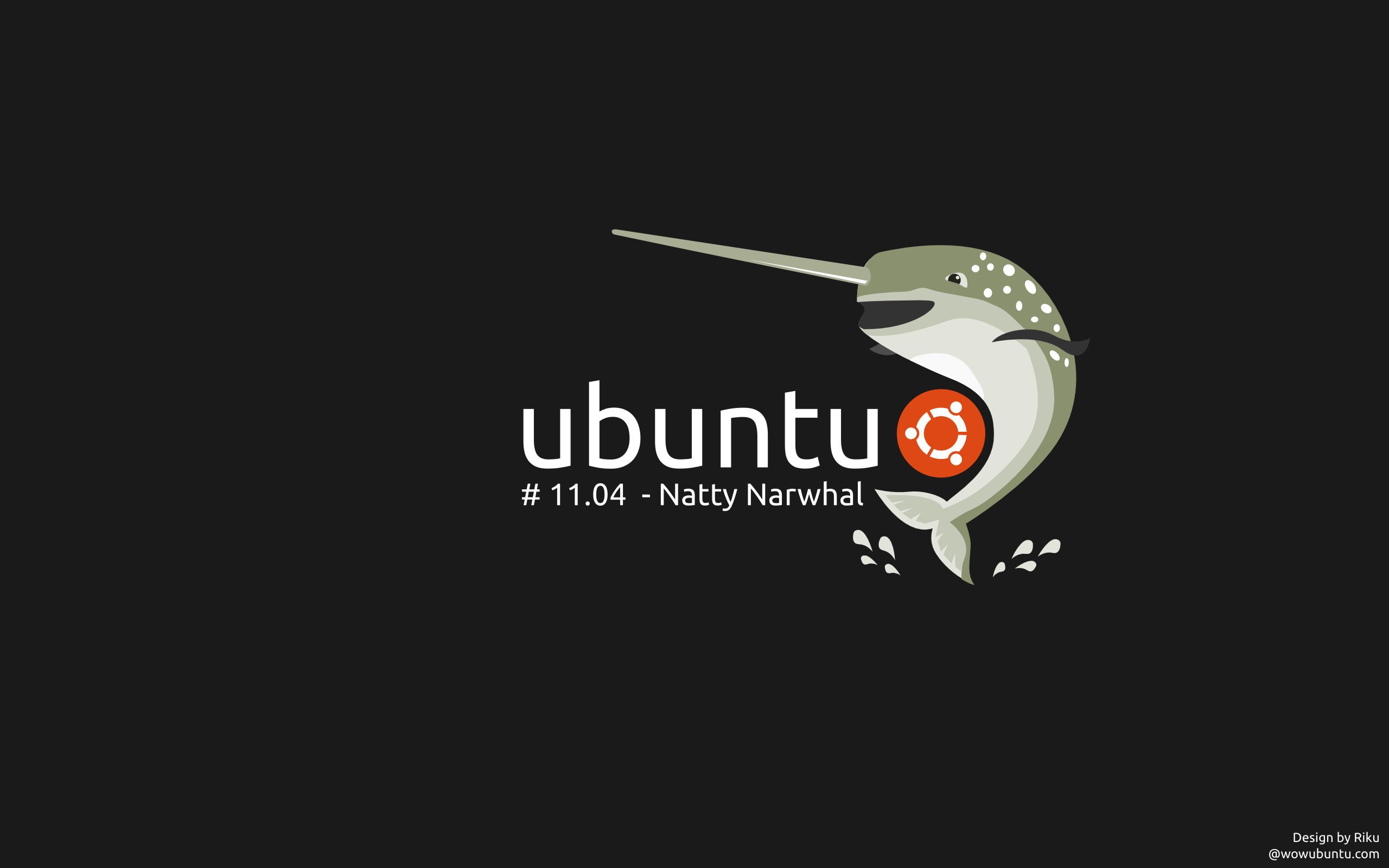 Дельфин нарвал, фон Ubuntu