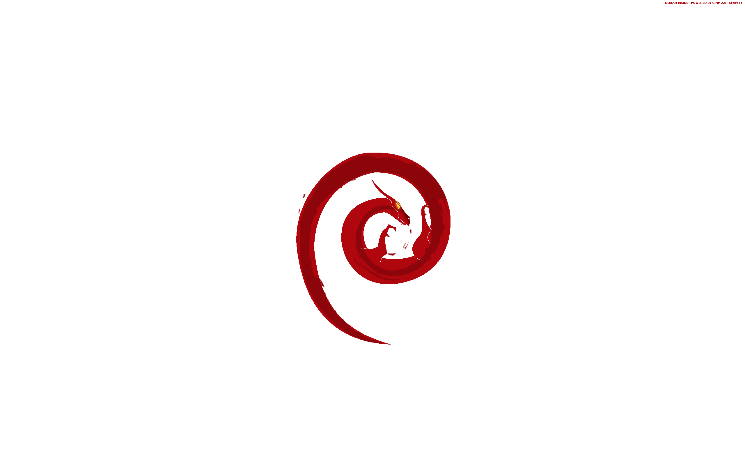 Дракон Debian, белый фон