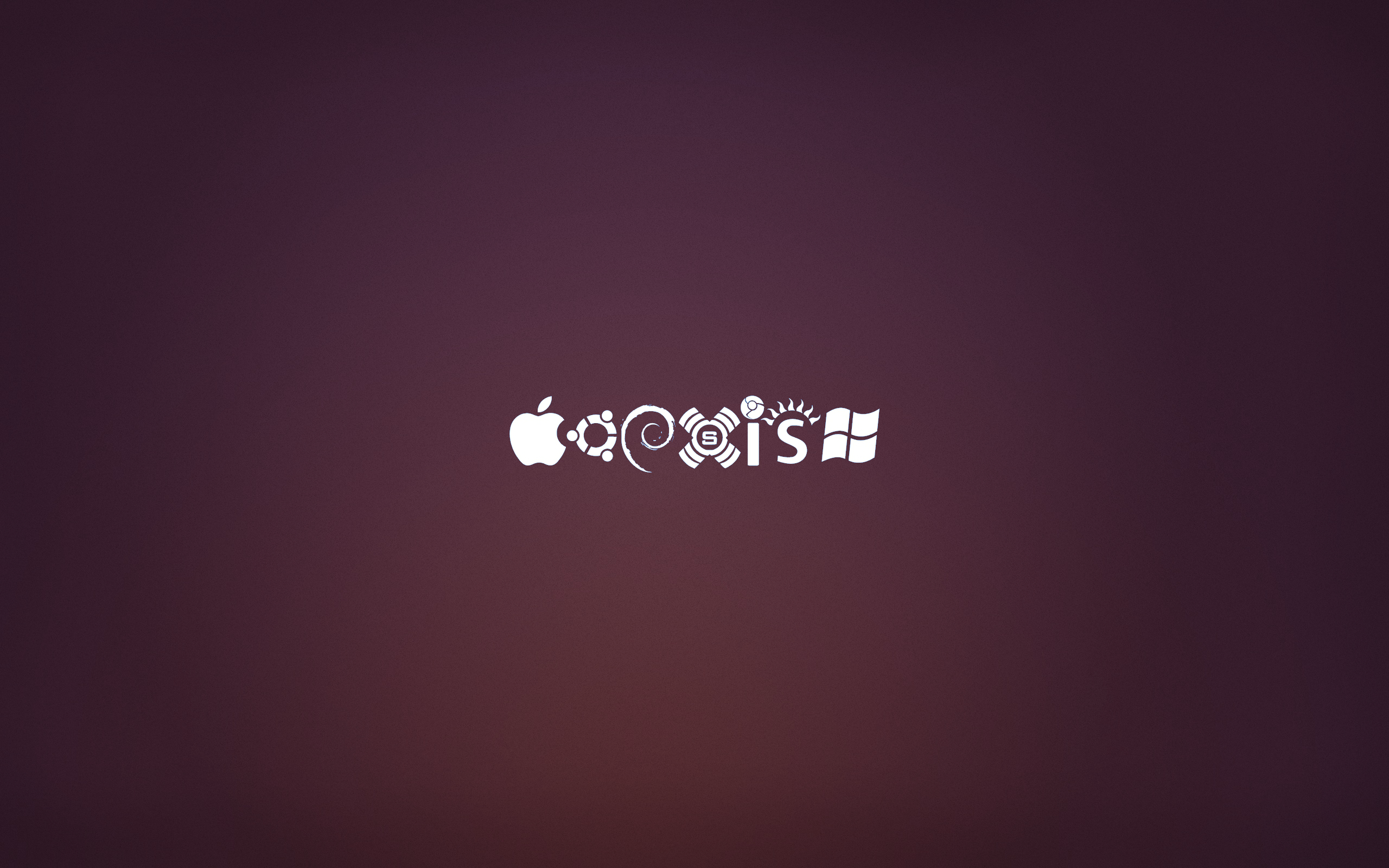 Значки операционных систем на фиолетовом фоне