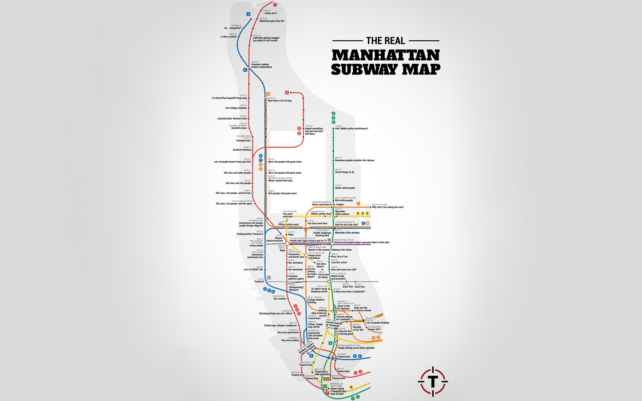 Карта метро на Манхеттене