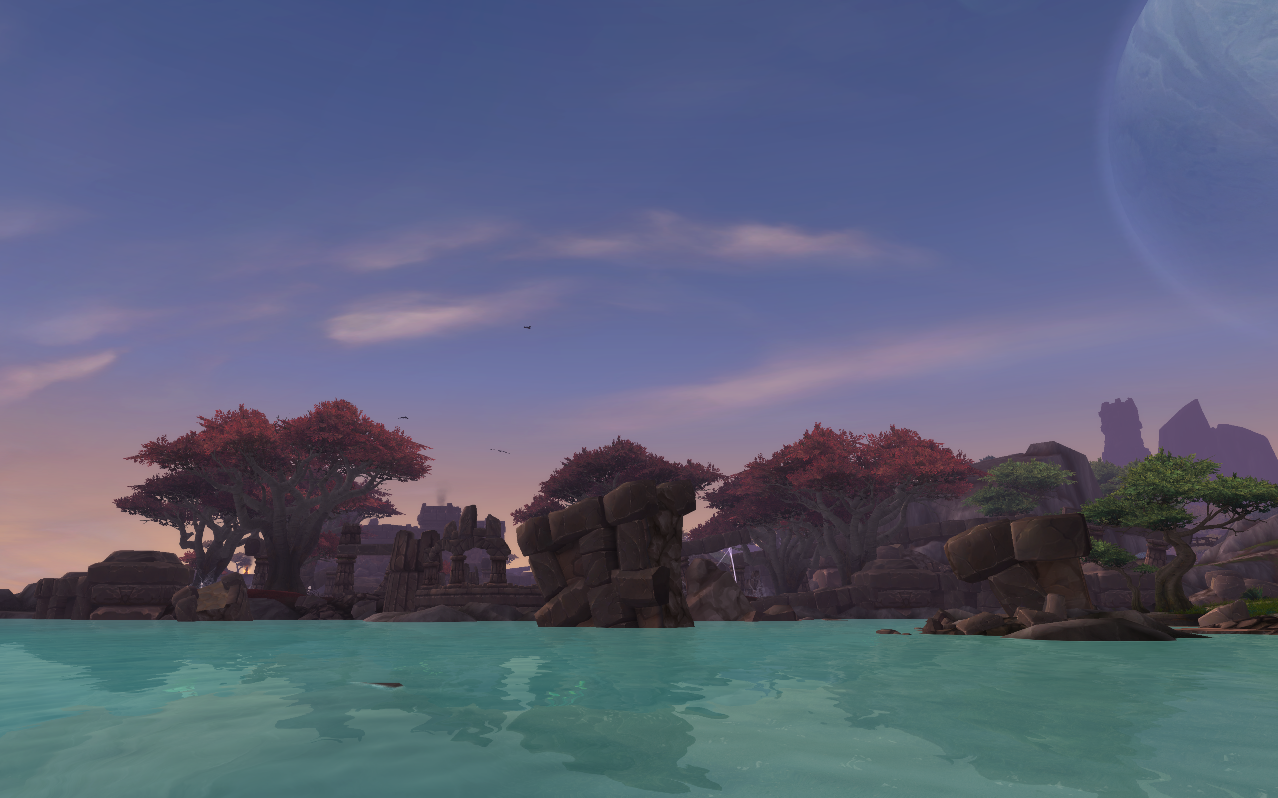 Камни на берегу в игре World of Warcraft