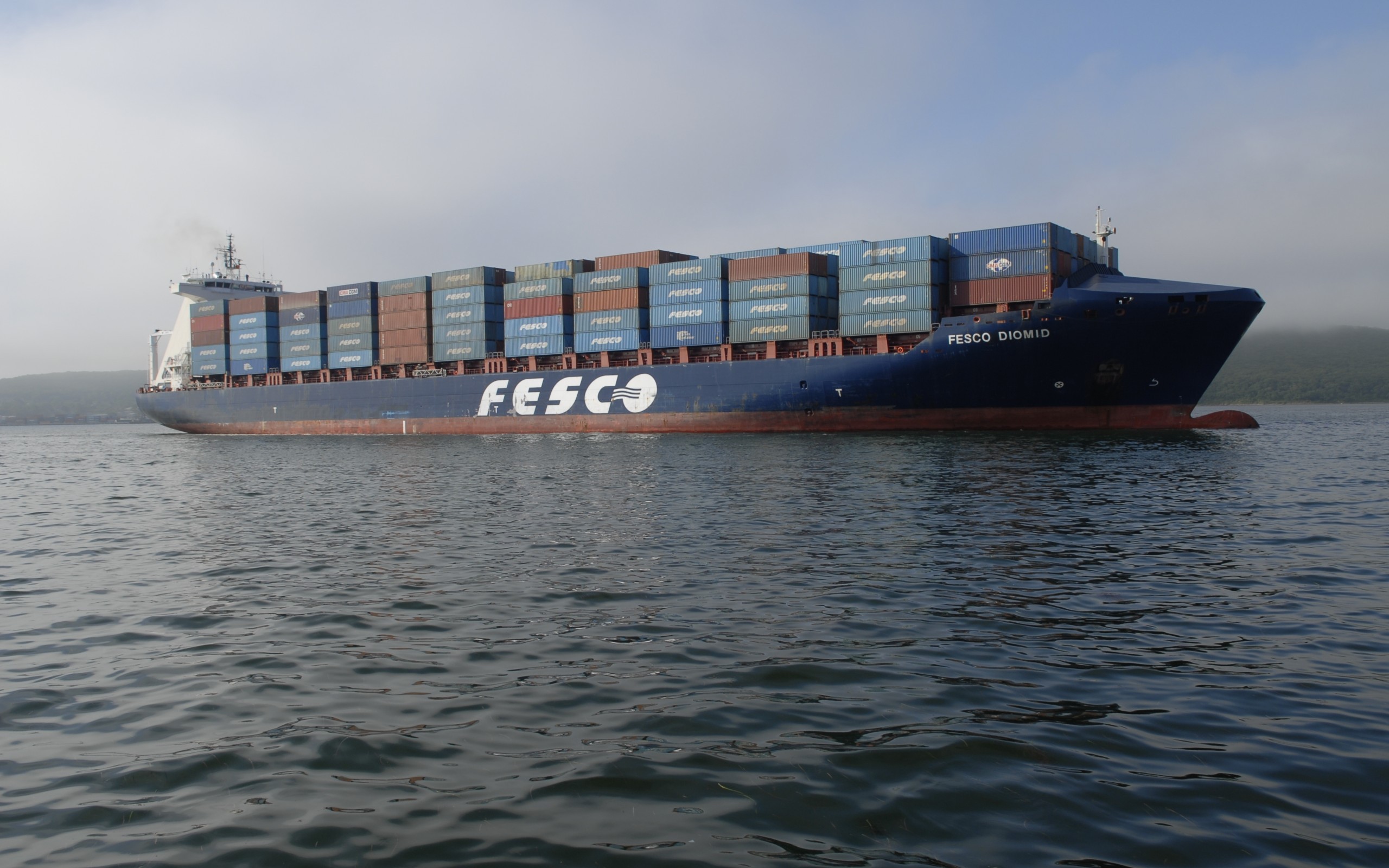 Корабль Феско перевозящий контейнеры