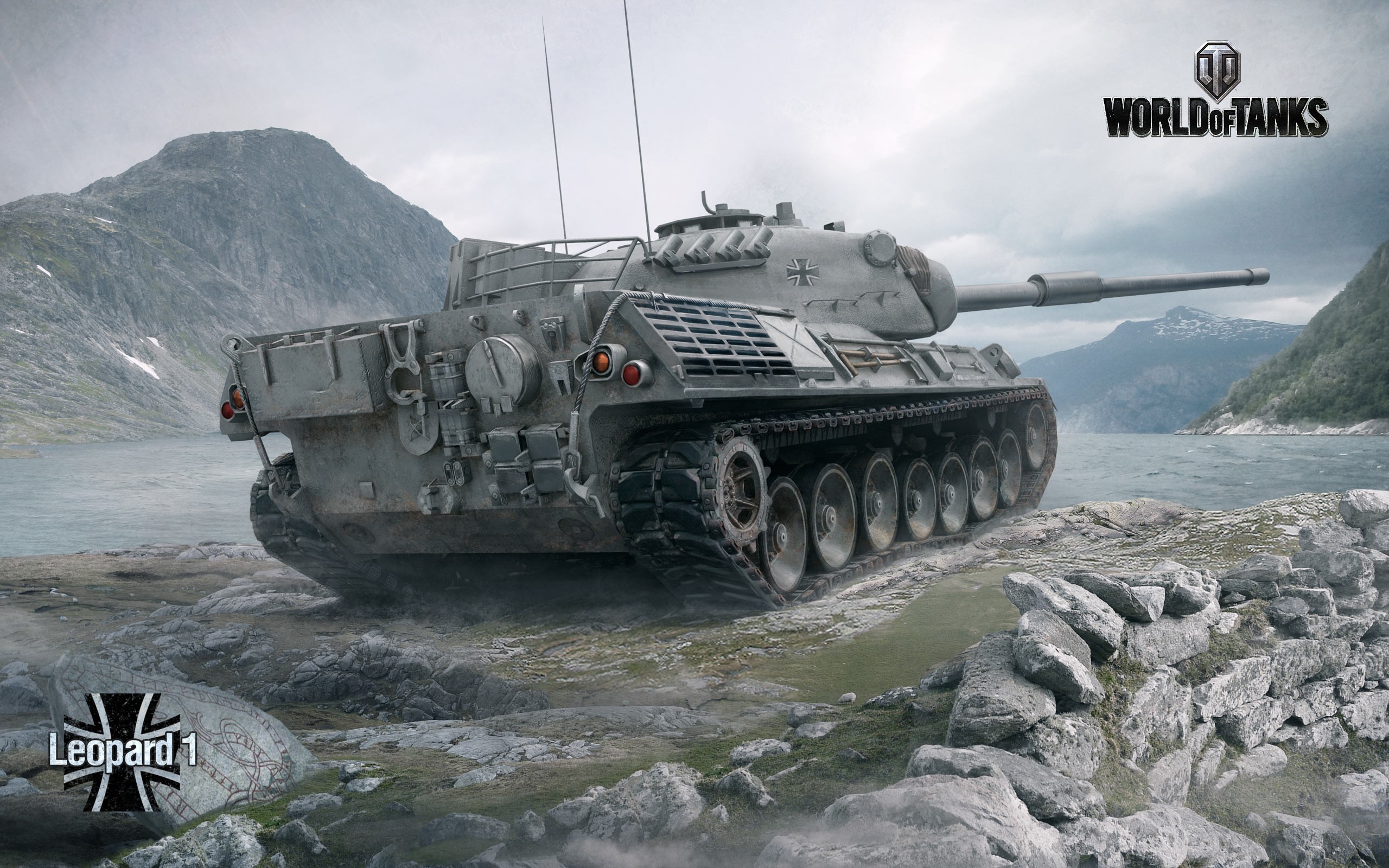 Немецкий Леопард 1 в реке, игра World of Tanks