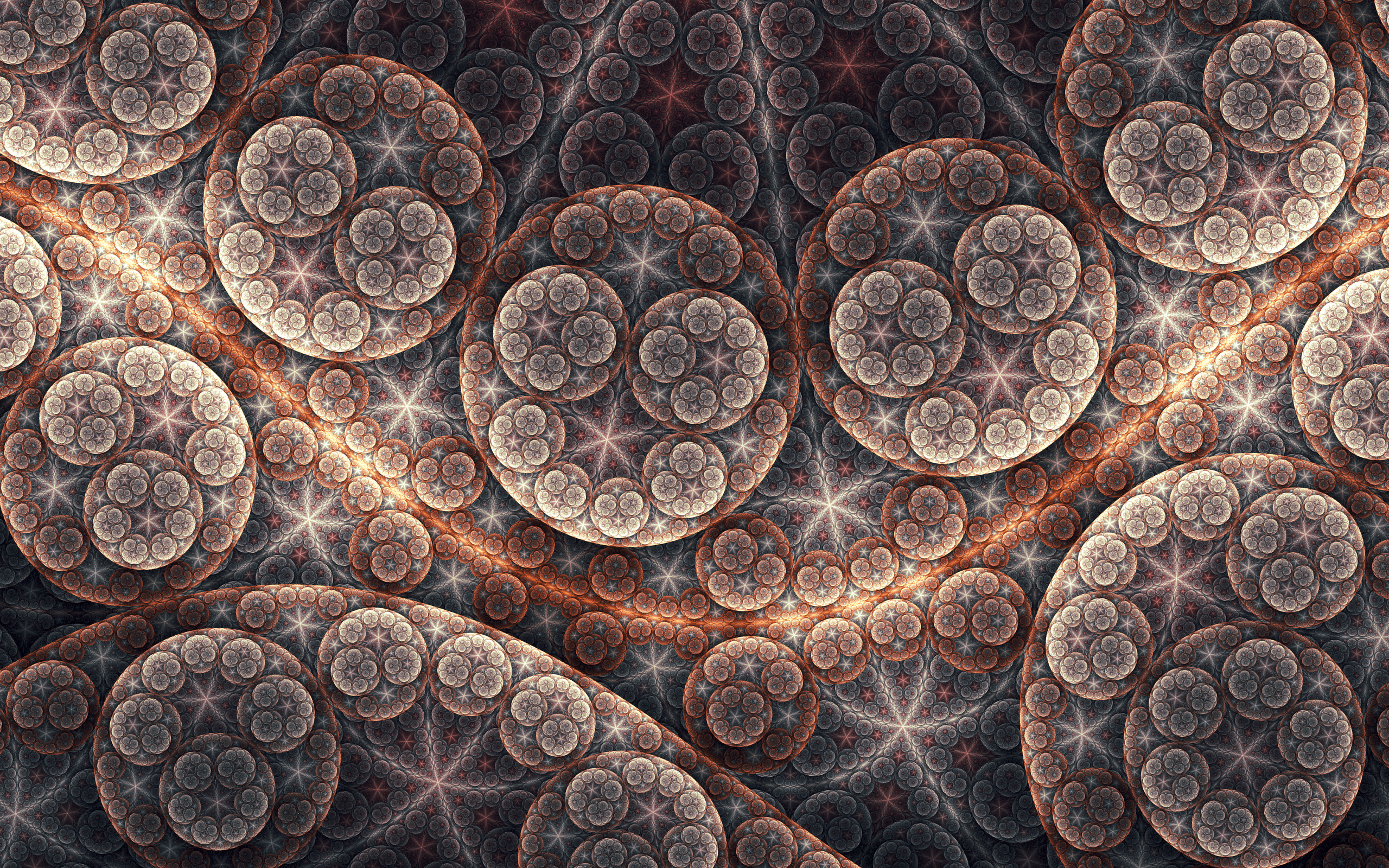 Абстрактные круги, фрактальный рисунок