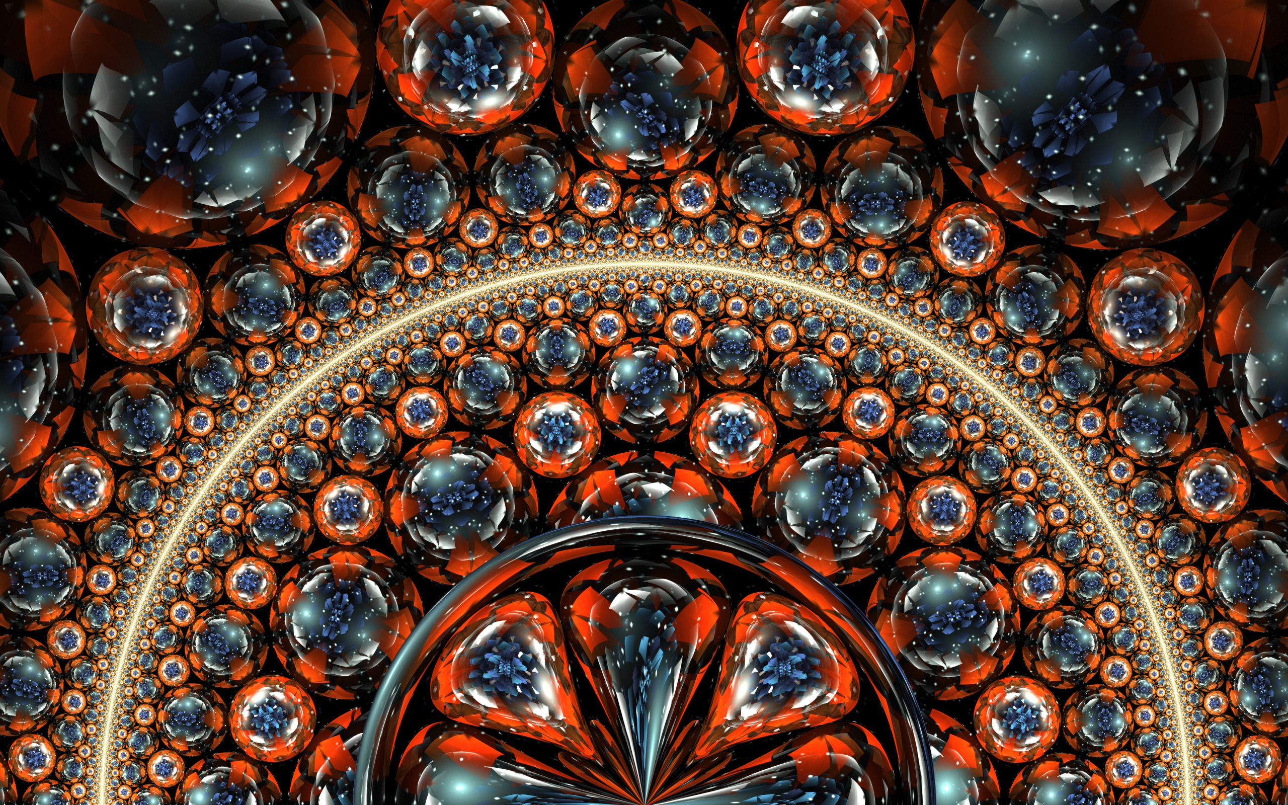 Разноцветные сферы, фрактальный рисунок