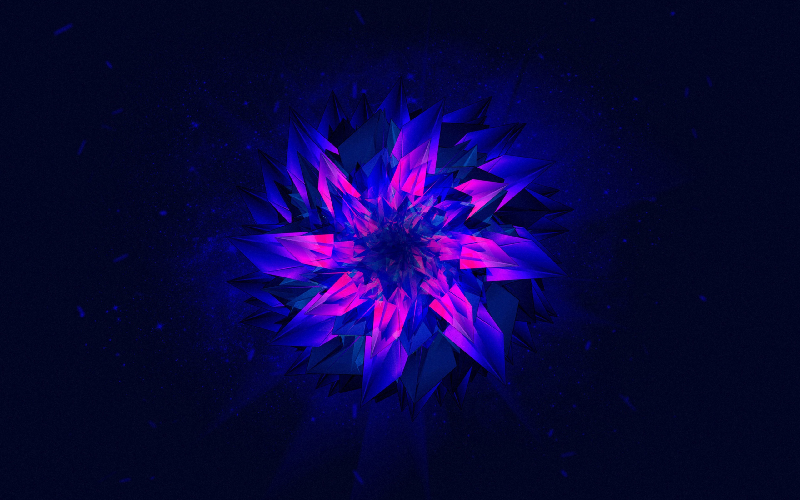 Фиолетовый абстрактный цветок на синем фоне