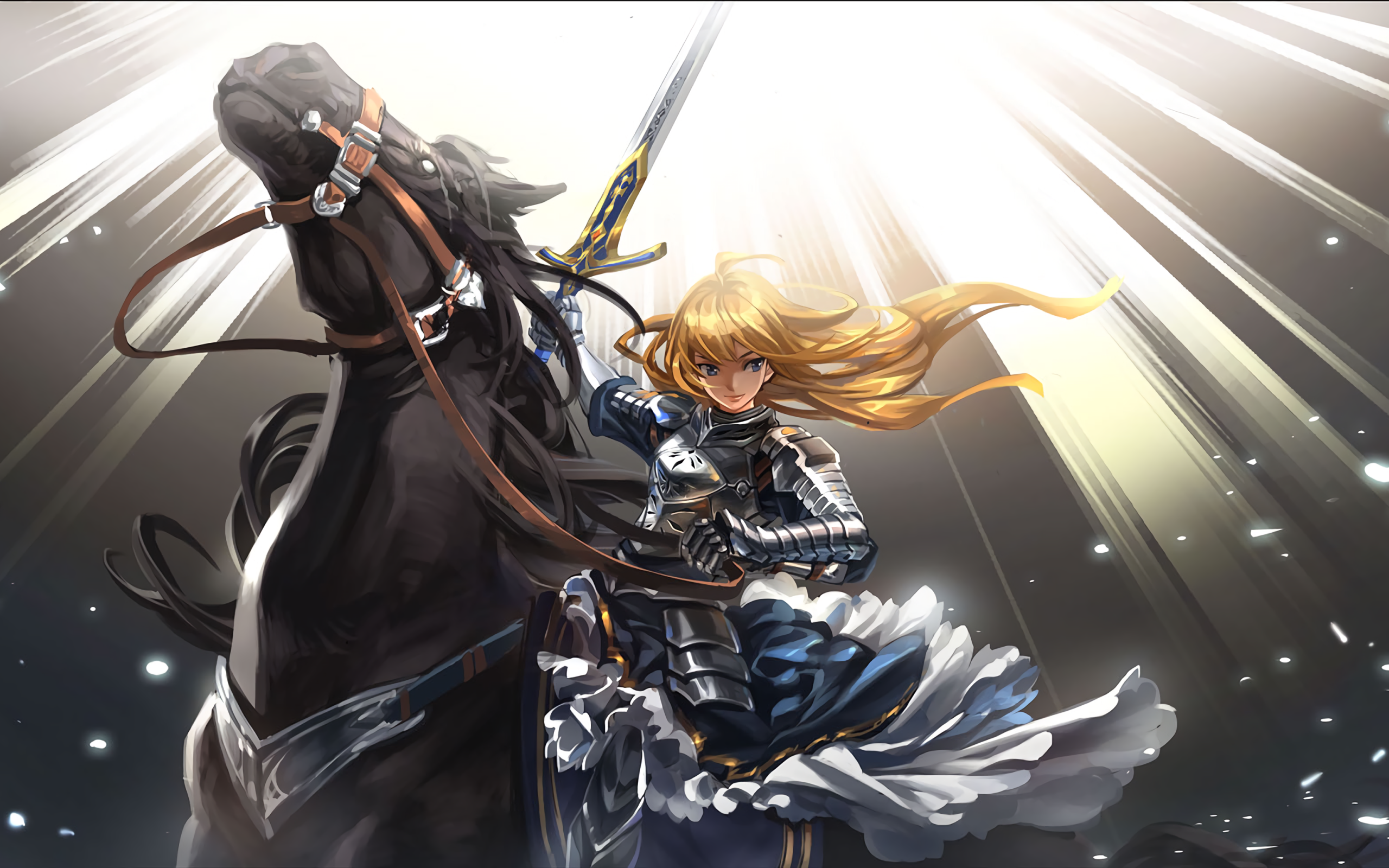 Девушка Сейбер на коне  аниме Судьба-ночь схватки 