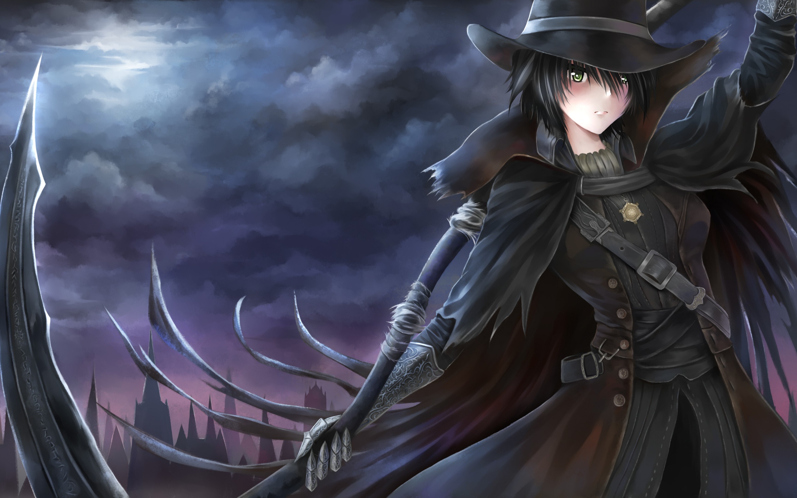 Парень в черном персонаж аниме Bloodborne 