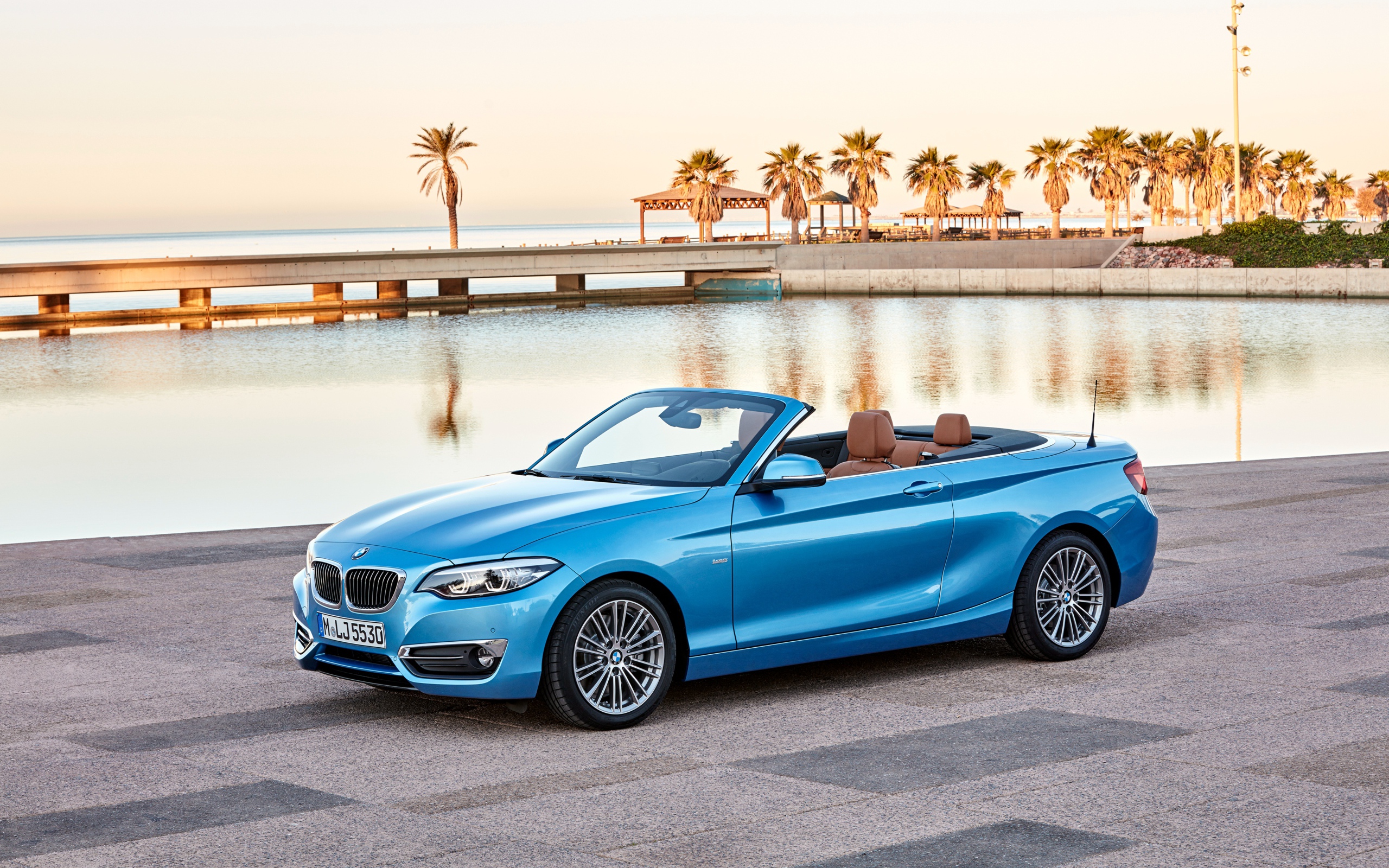 Голубой автомобиль, кабриолет BMW 230i Cabrio Luxury Line Worldwide, 2017