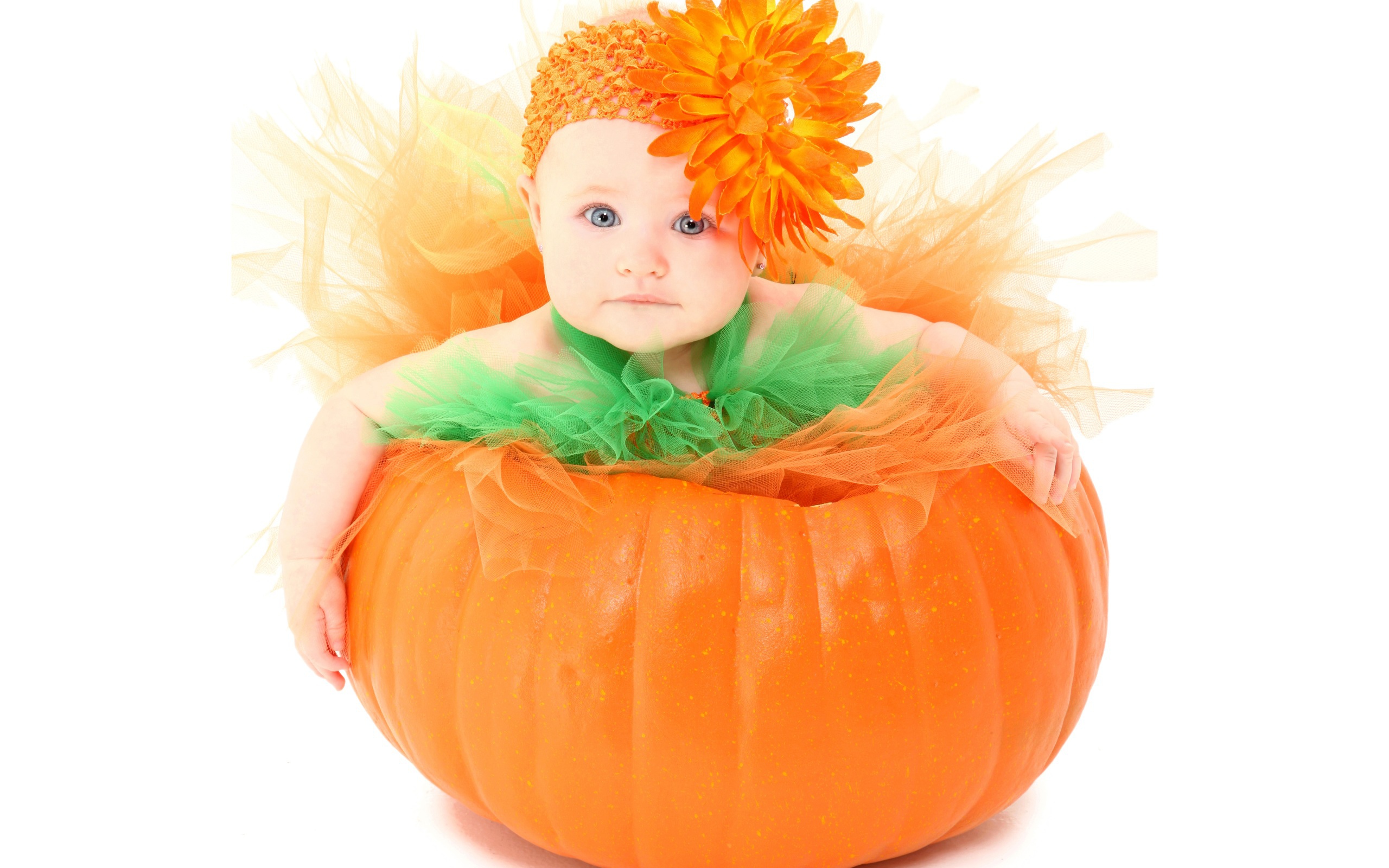 Маленькая красивая девочка с цветком на голове 