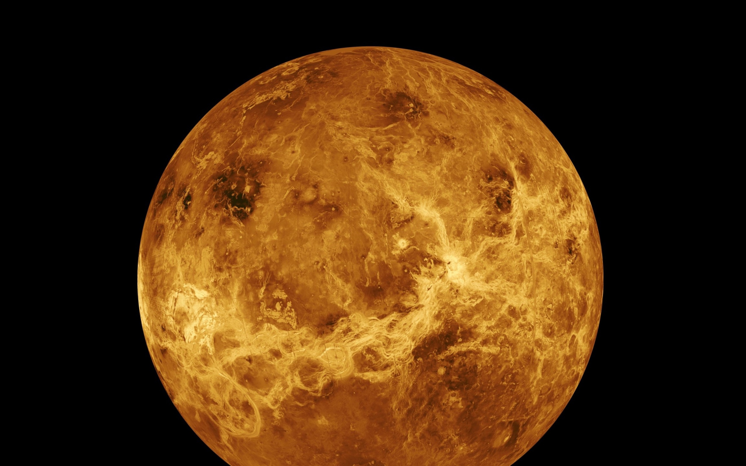 Планета Венера на черном фоне 