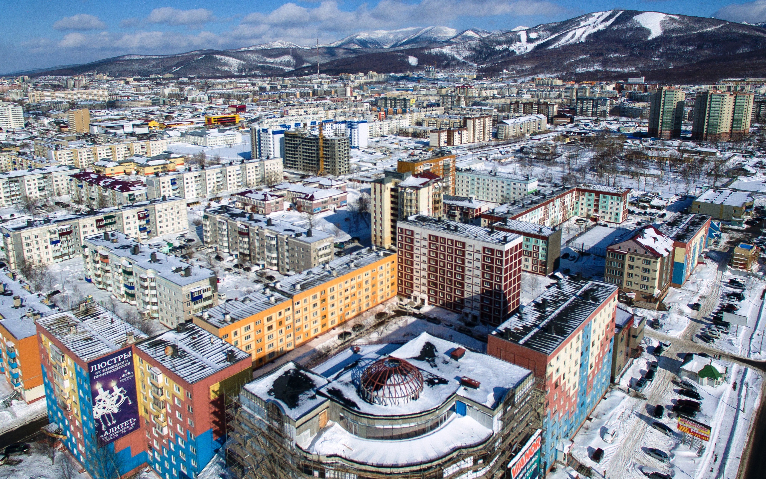 Панорама города Сахалин, Россия 