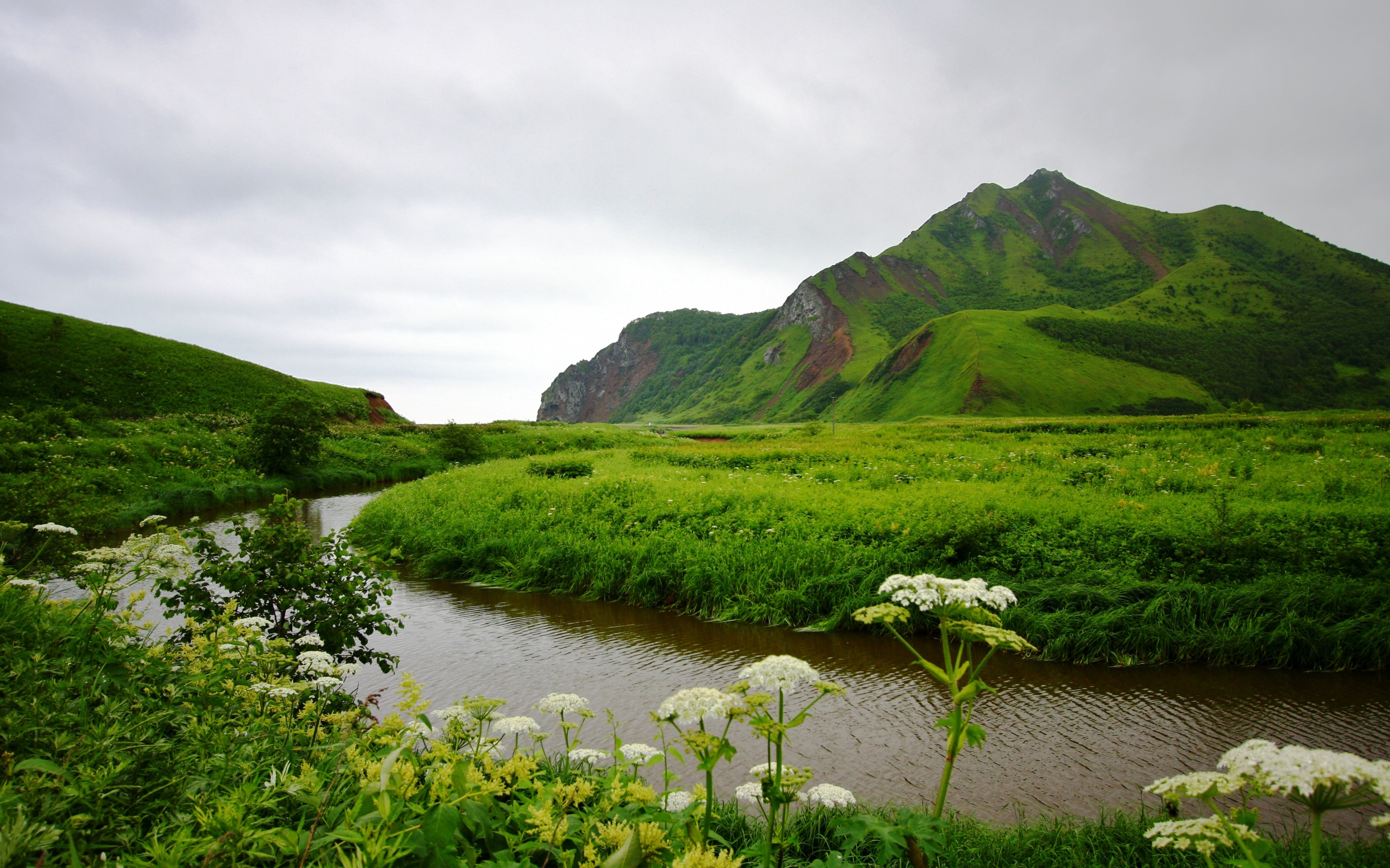 Живописная природа города Александровск-Сахалинский, Россия 