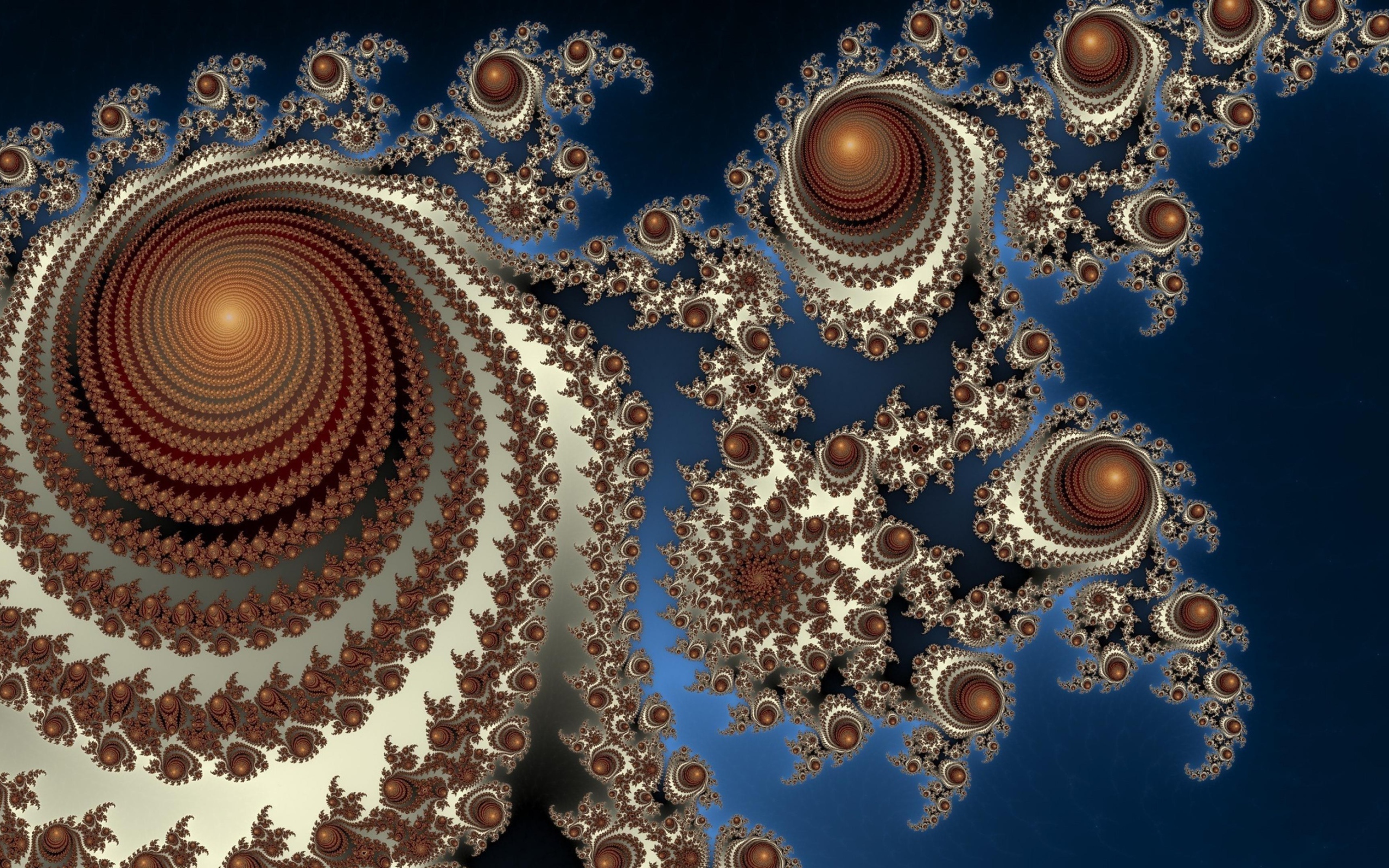 Абстрактные спирали на синем фоне