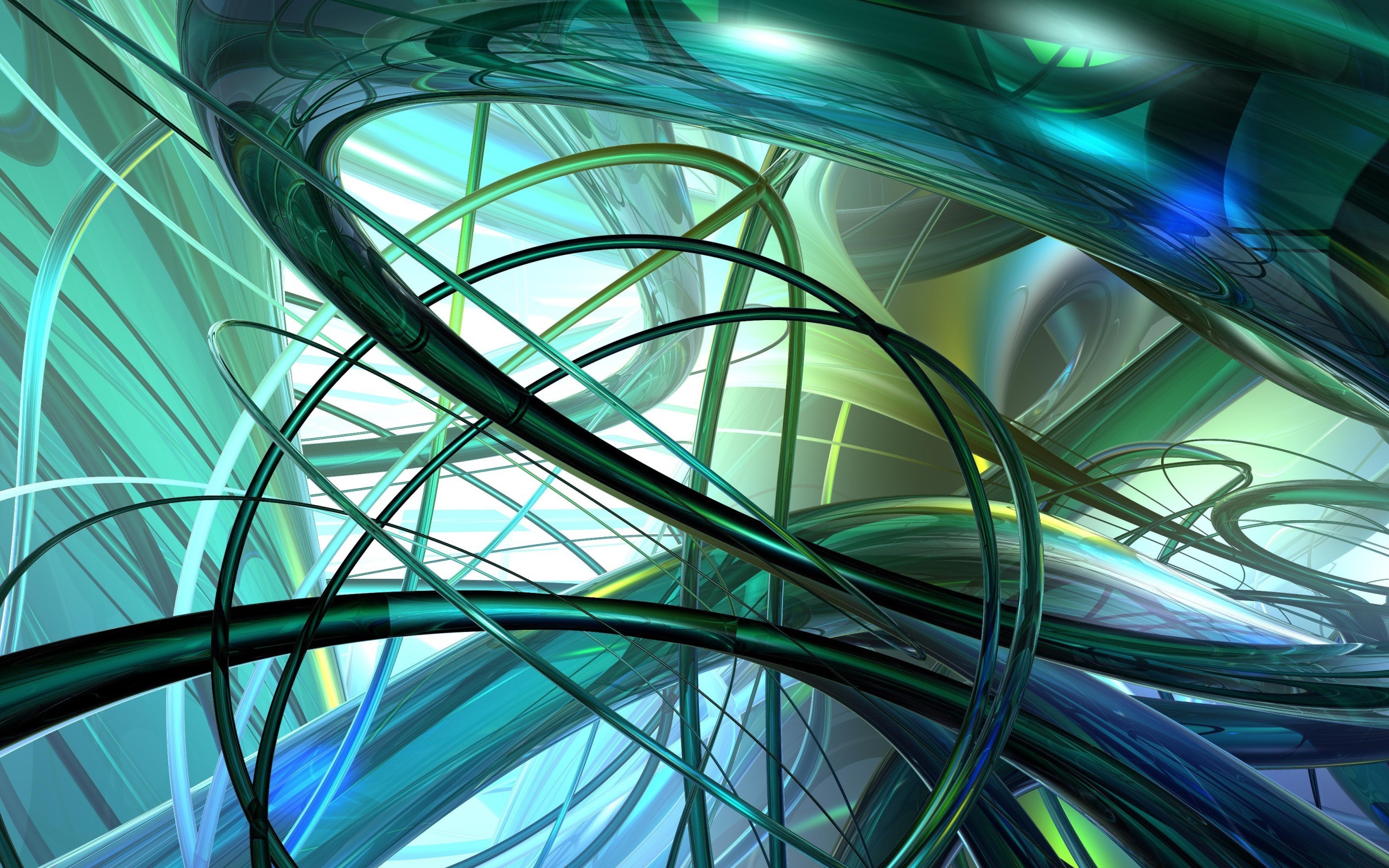 Разноцветные витые линии, 3д графика