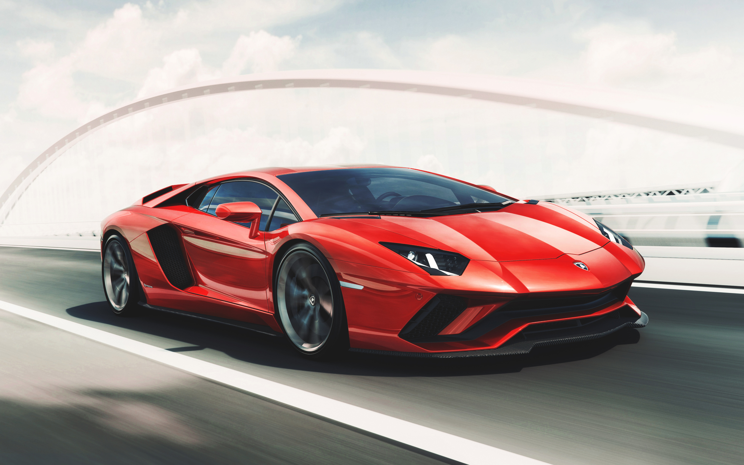 Красный спортивный автомобиль Lamborghini Aventador