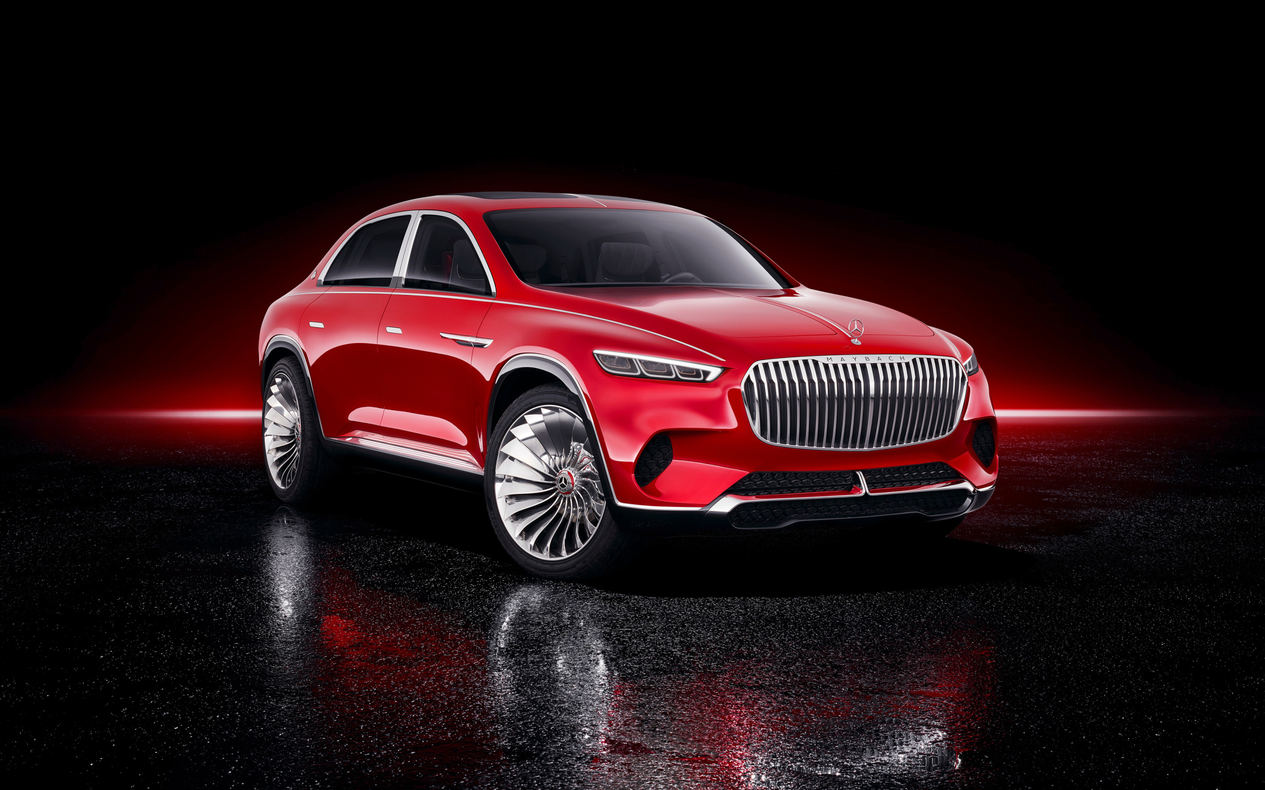 Красный автомобиль Vision Mercedes Maybach Ultimate Luxury, 2018