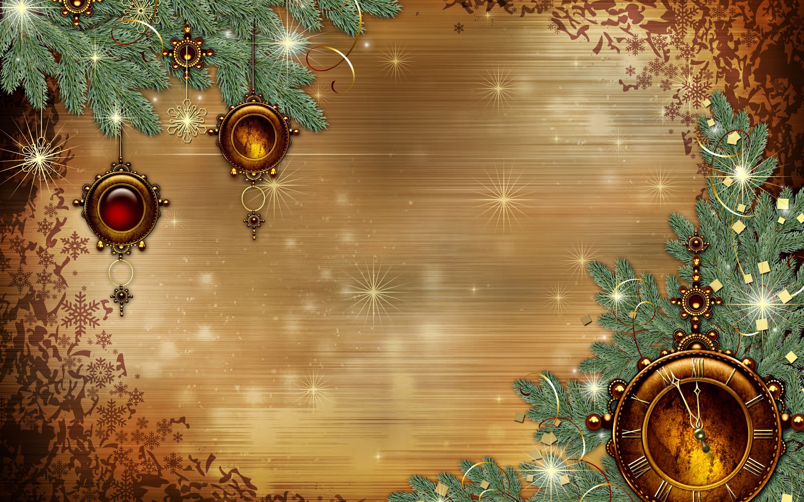 Красивый шаблон поздравительной открытки на Новый год 2019