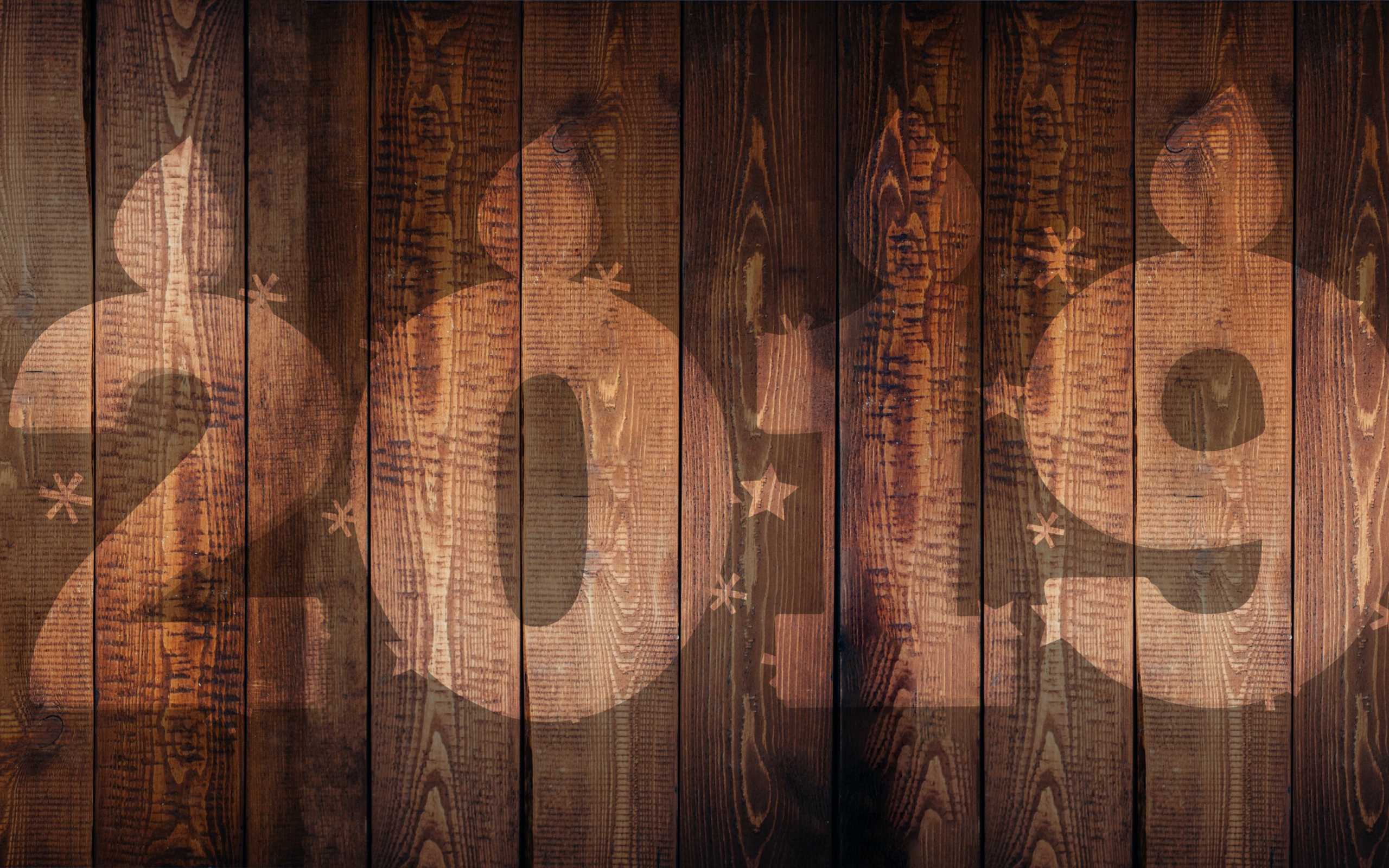 С Новым 2019 годом, цифры на деревянном фоне