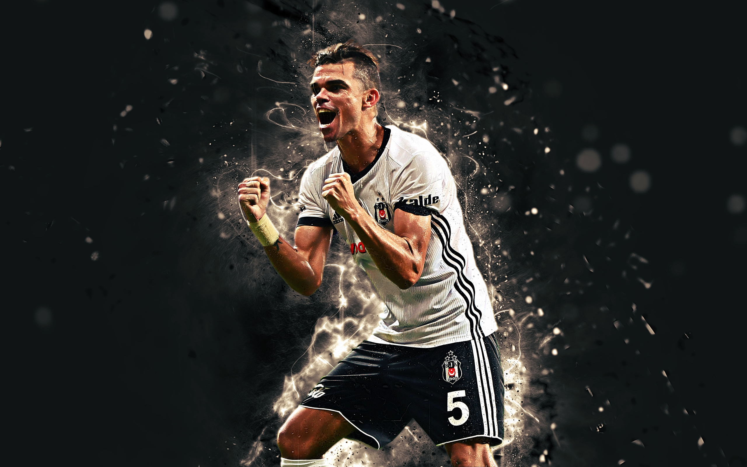 Португальский футболист Пепе радуется победе