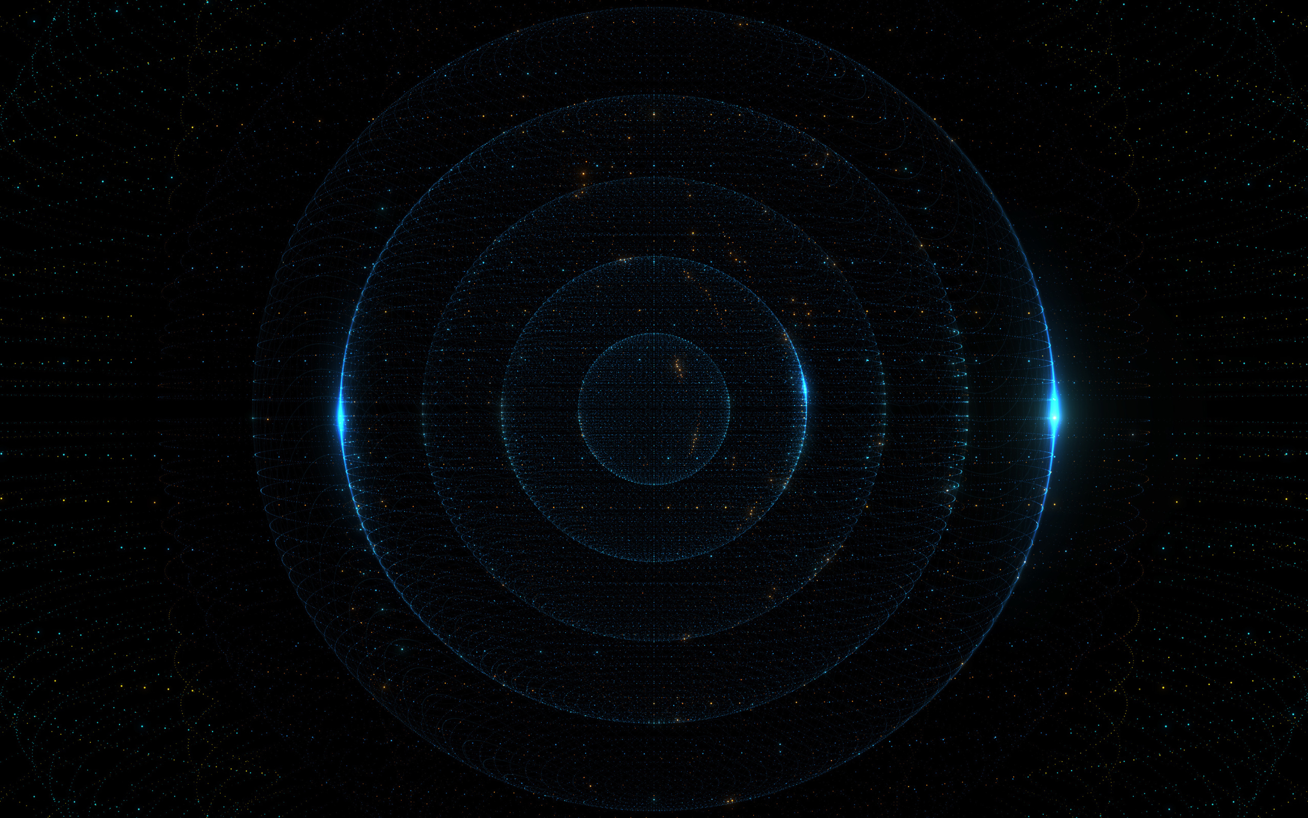 Неоновые круги на черном фоне 