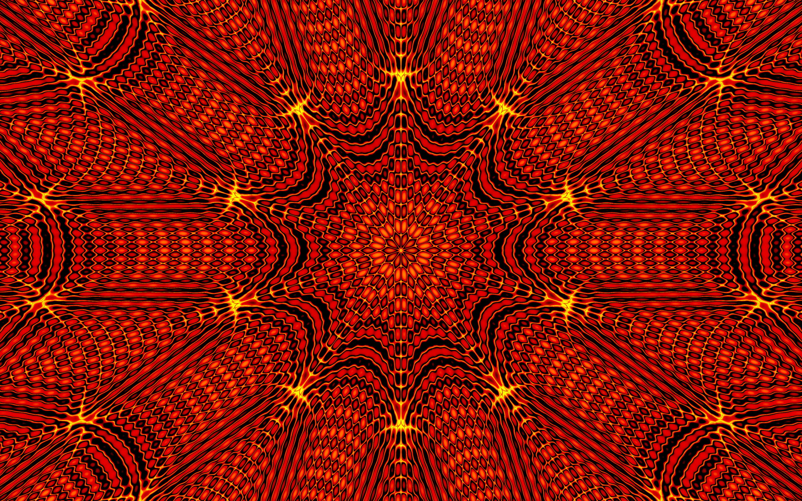 Красивый яркий оранжевый абстрактный рисунок калейдоскоп