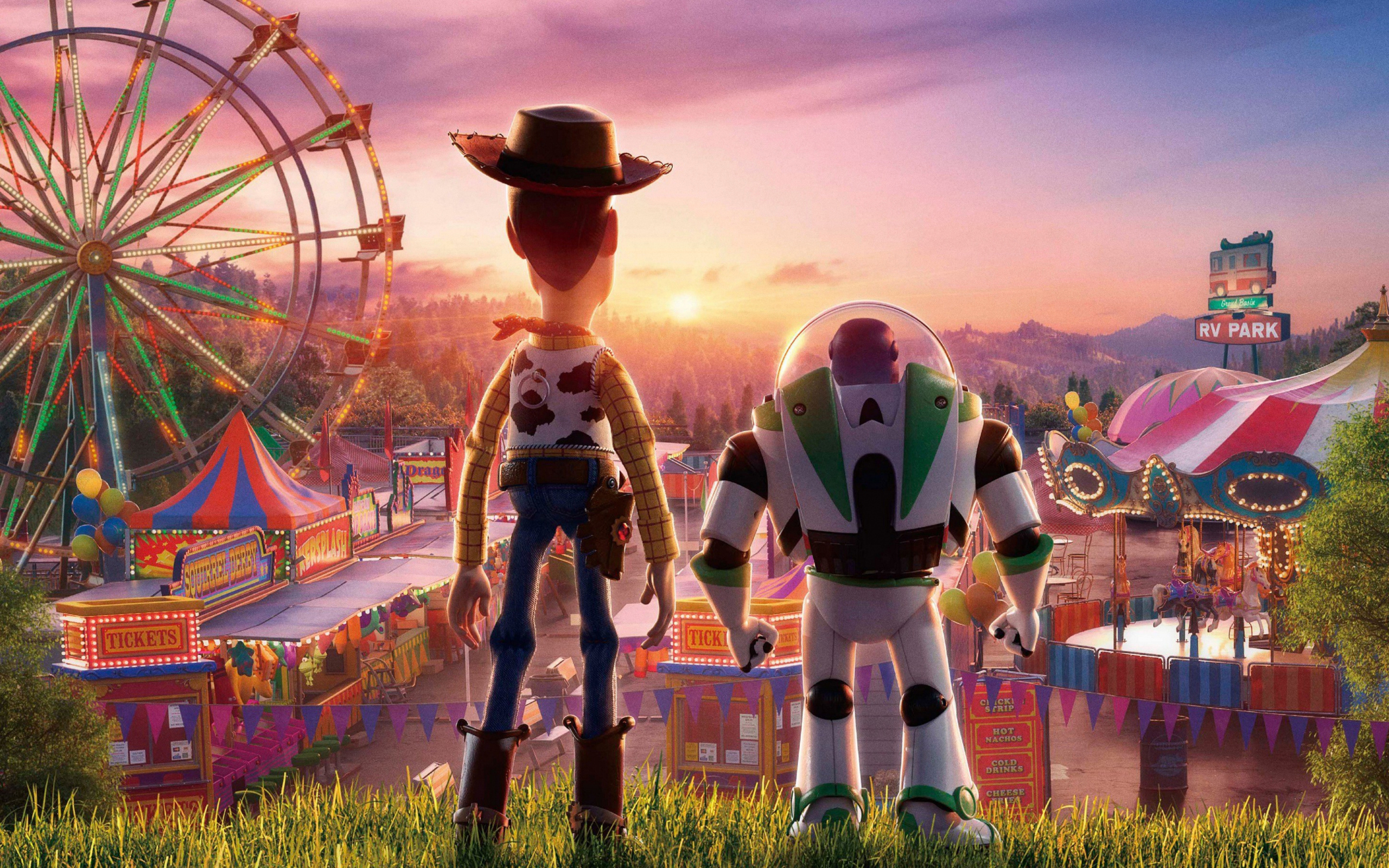 Characters Sheriff Woody and Buzz Lightyear Cartoon Toy Story 4, 2019