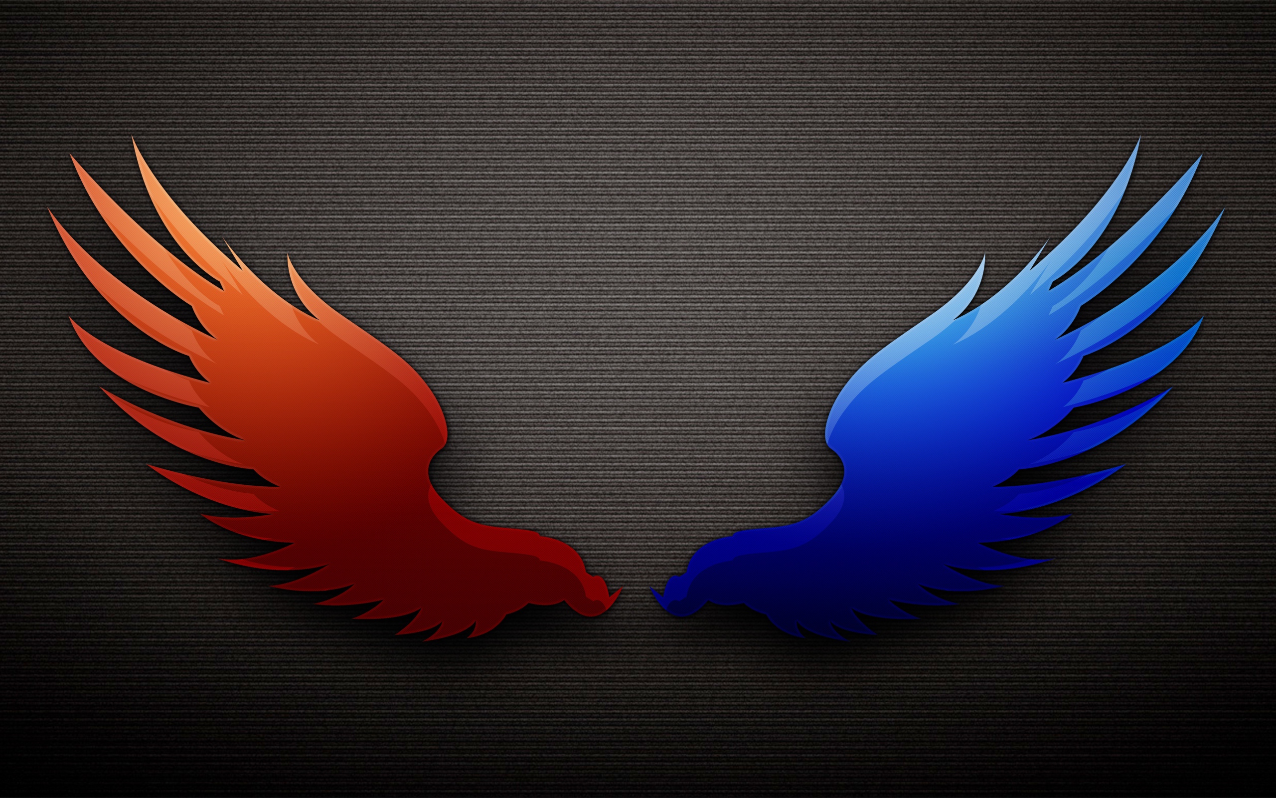 Разноцветные крылья на сером фоне