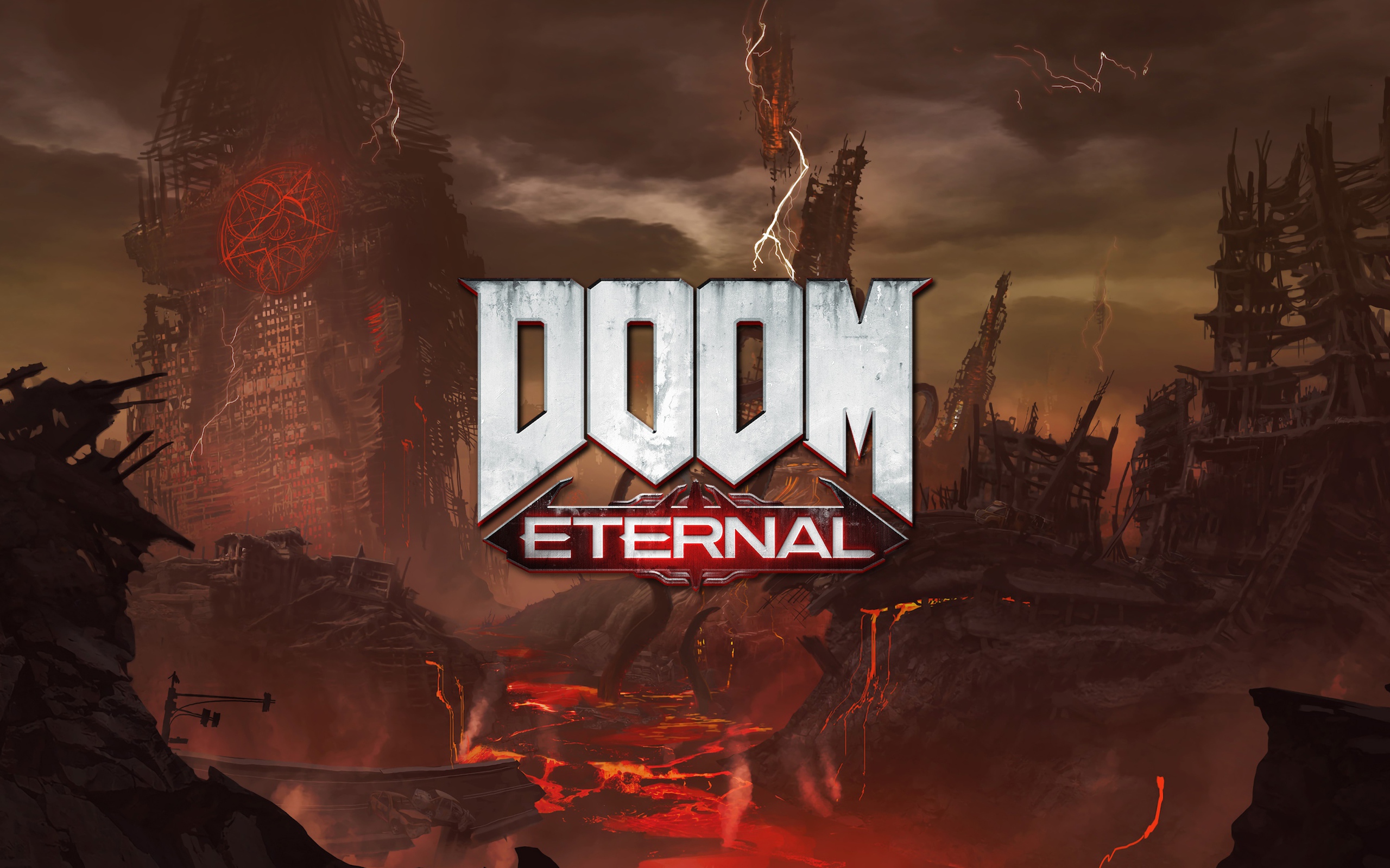 Логотип компьютерной игры Doom Eternal, 2019 года