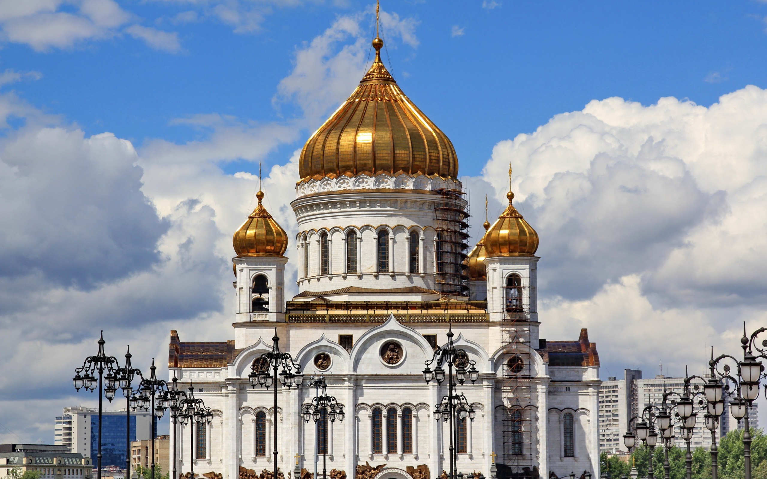 Красивый храм Христа Спасителя в Москве, Россия