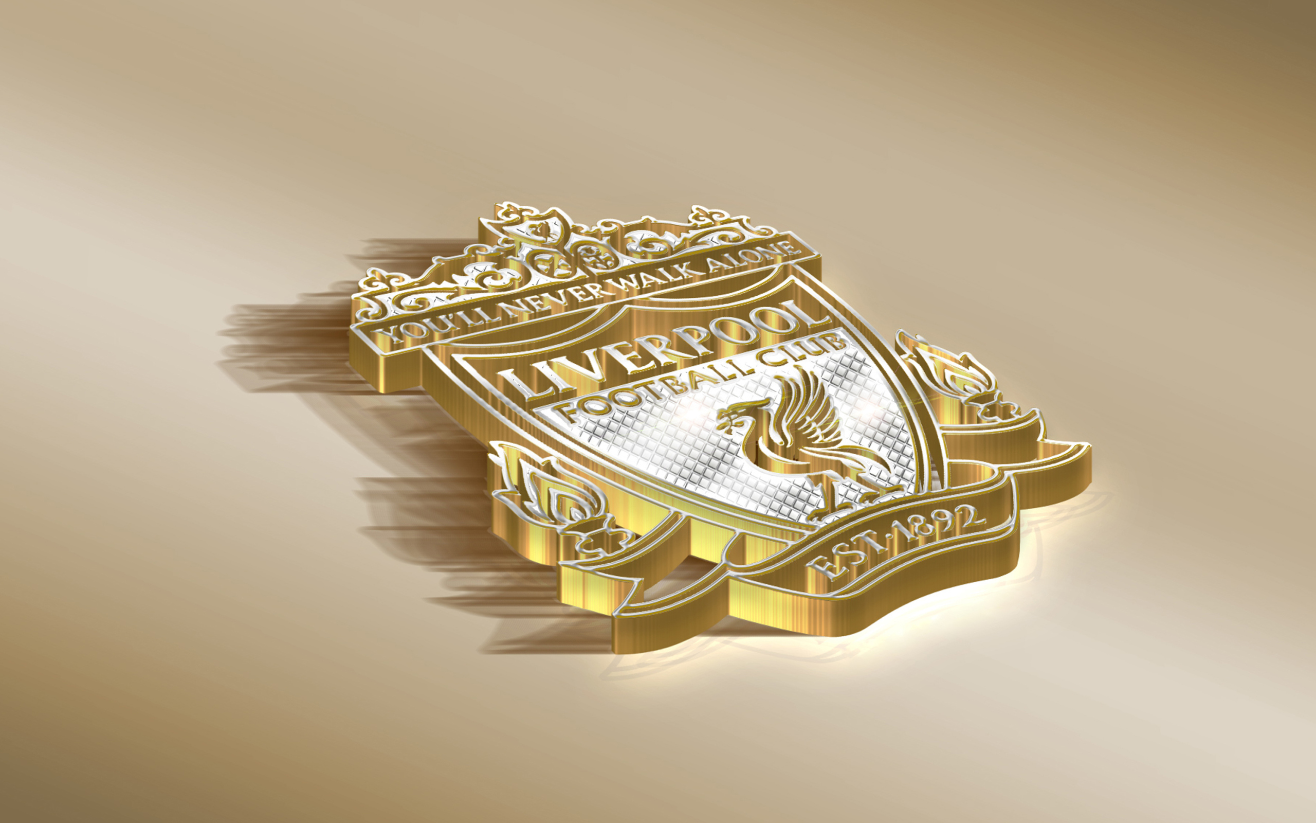 Значок футбольного клуба Ливерпуль на сером фоне