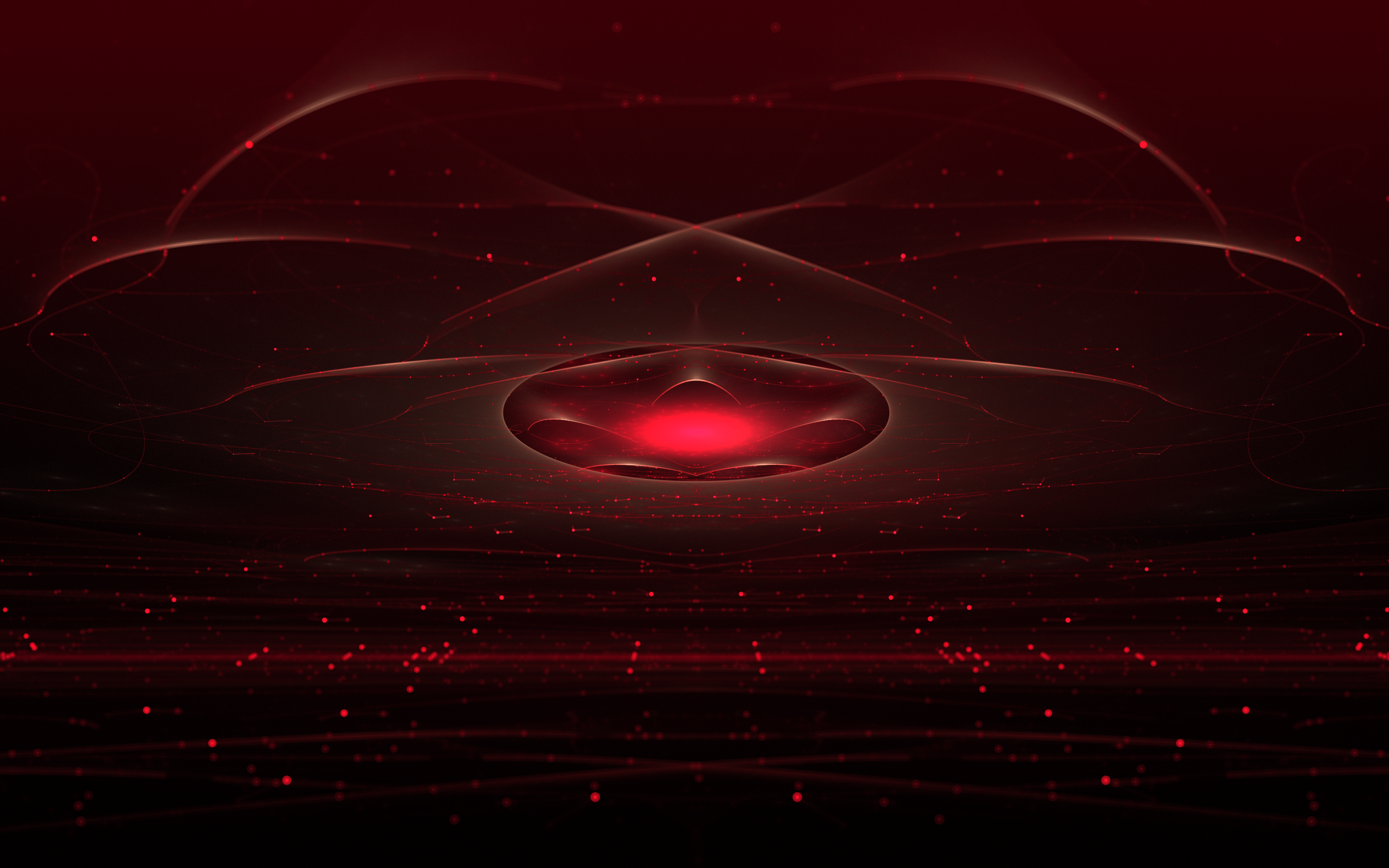 Большой красный овал над лазерным полем