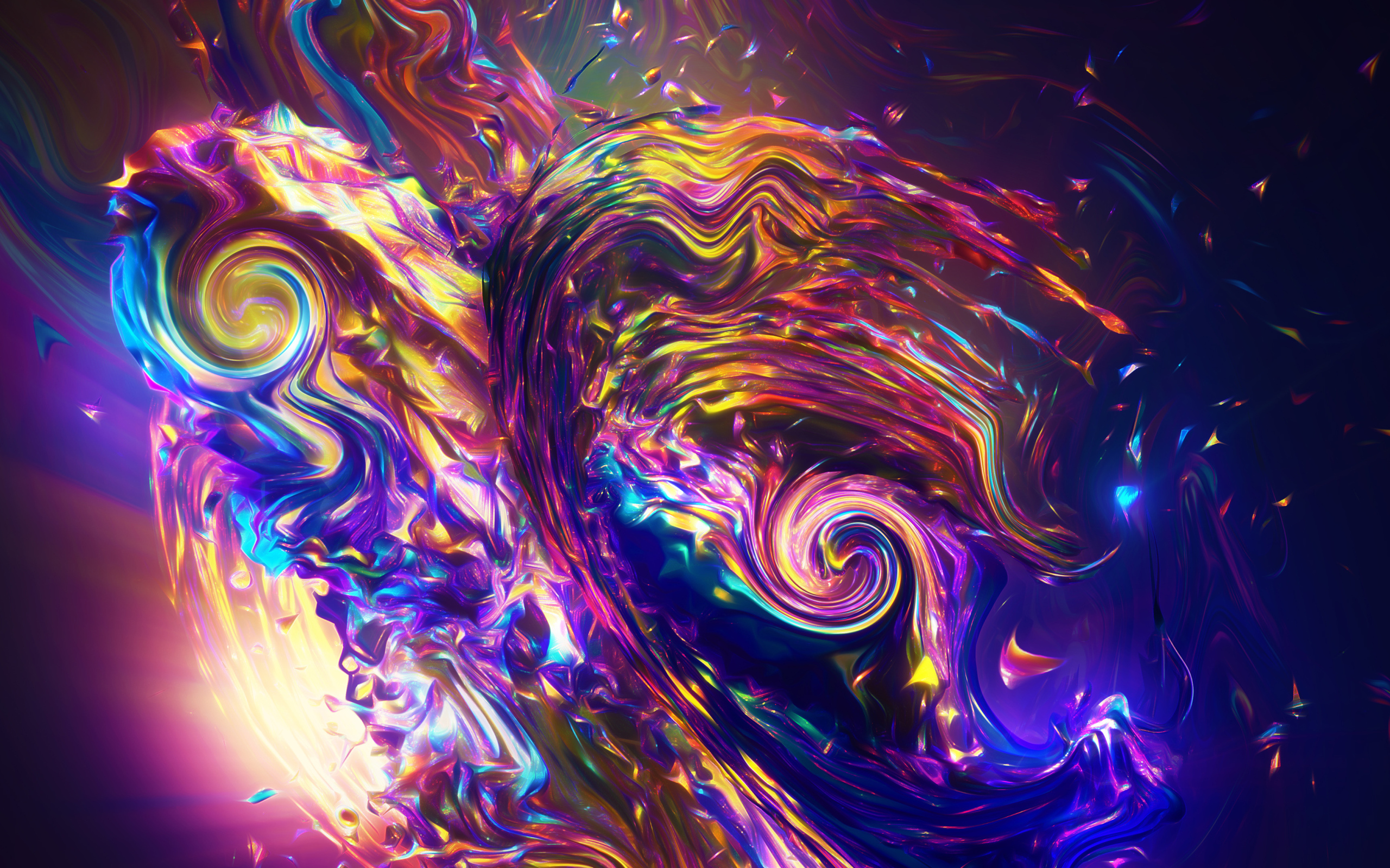 Яркий разноцветный абстрактный размытый рисунок 