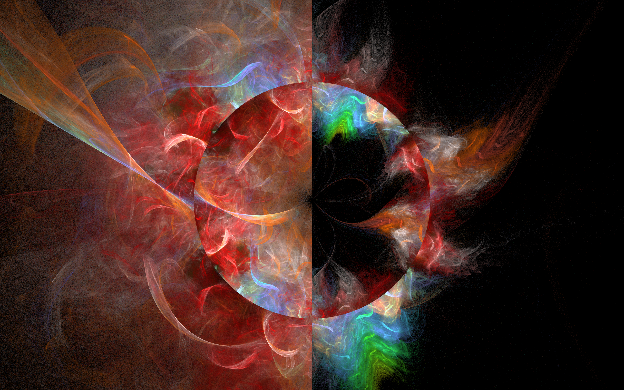 Круг с размытой краской на черном фоне