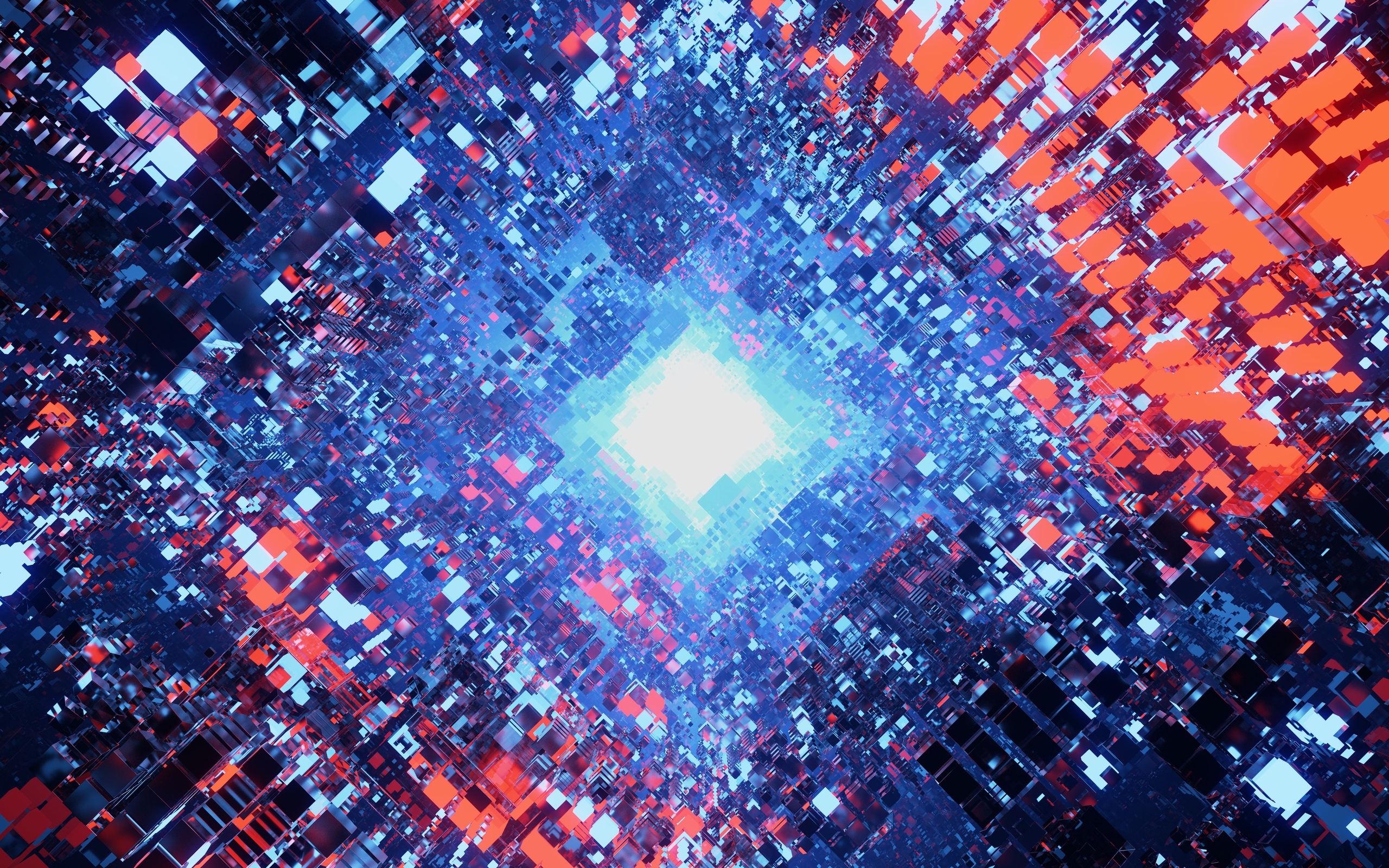 Разноцветный абстрактный рисунок с яркой вспышкой