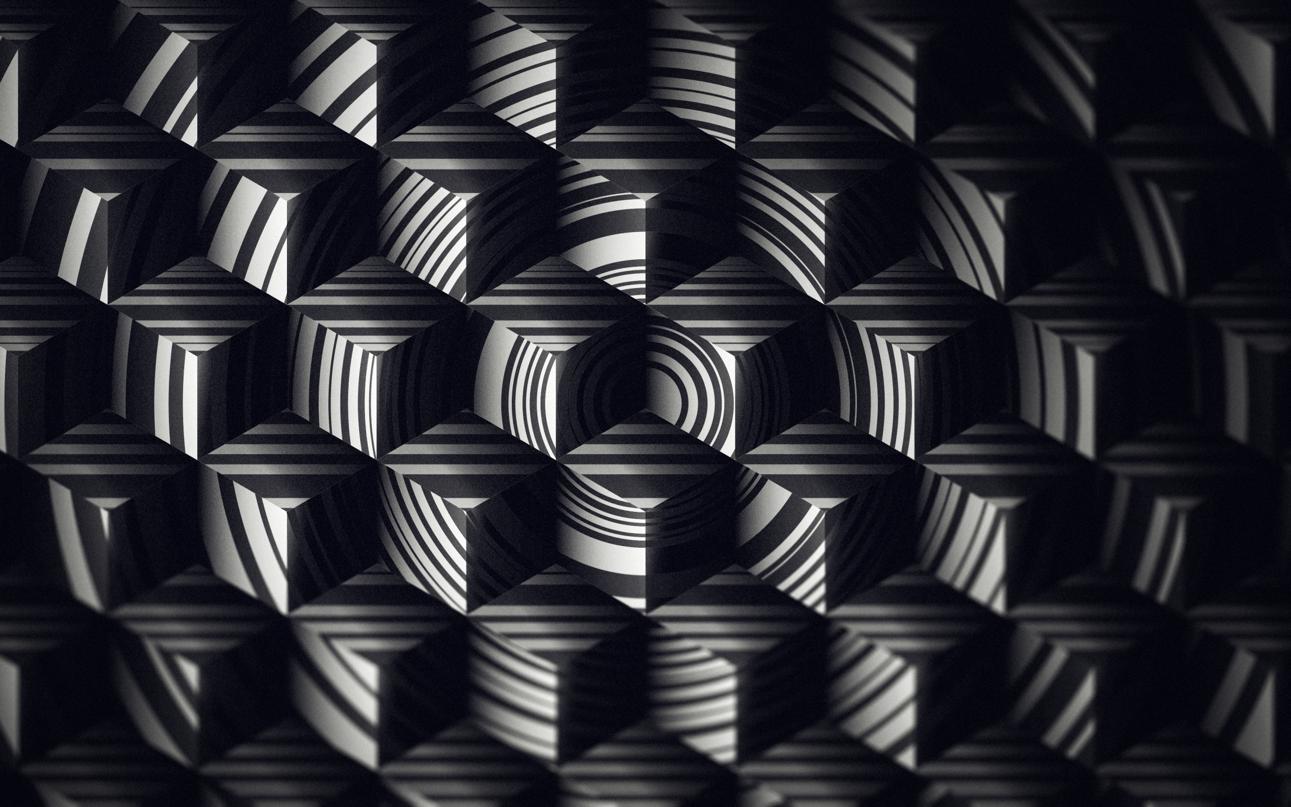 Геометрический черно-белый 3д рисунок 